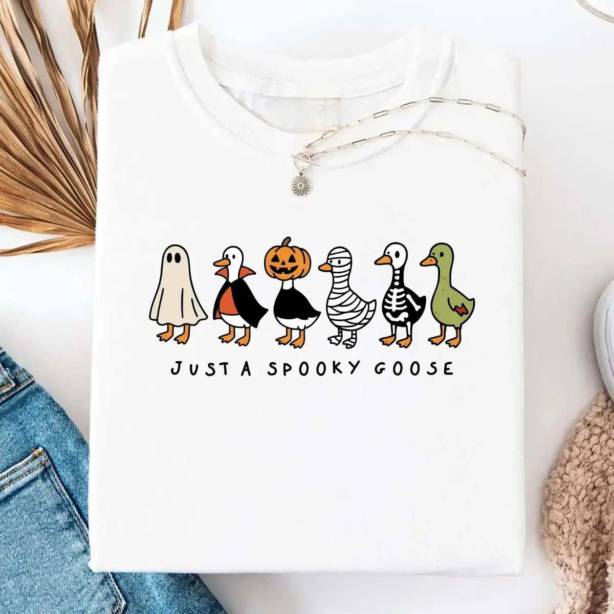 Boo-jee Halloween Shirt, Leopard Ghost Graphic Tee, Cute Spooky Season Funny Trendy Fall Top for Women - photo 2