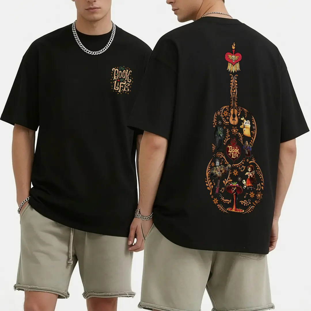 Book of Movie Life 2 Side Shirt, Film Cartoon Animated Vintage Graphic Tee, Halloween Gift - photo 2