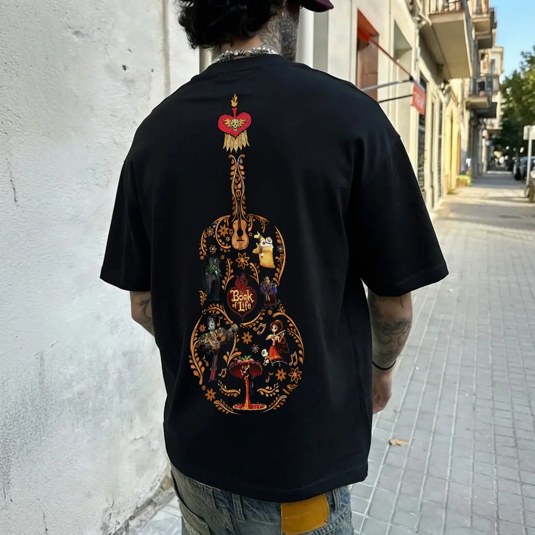 Book of Movie Life 2 Side Shirt, Film Cartoon Animated Vintage Graphic Tee, Halloween Gift - photo 4