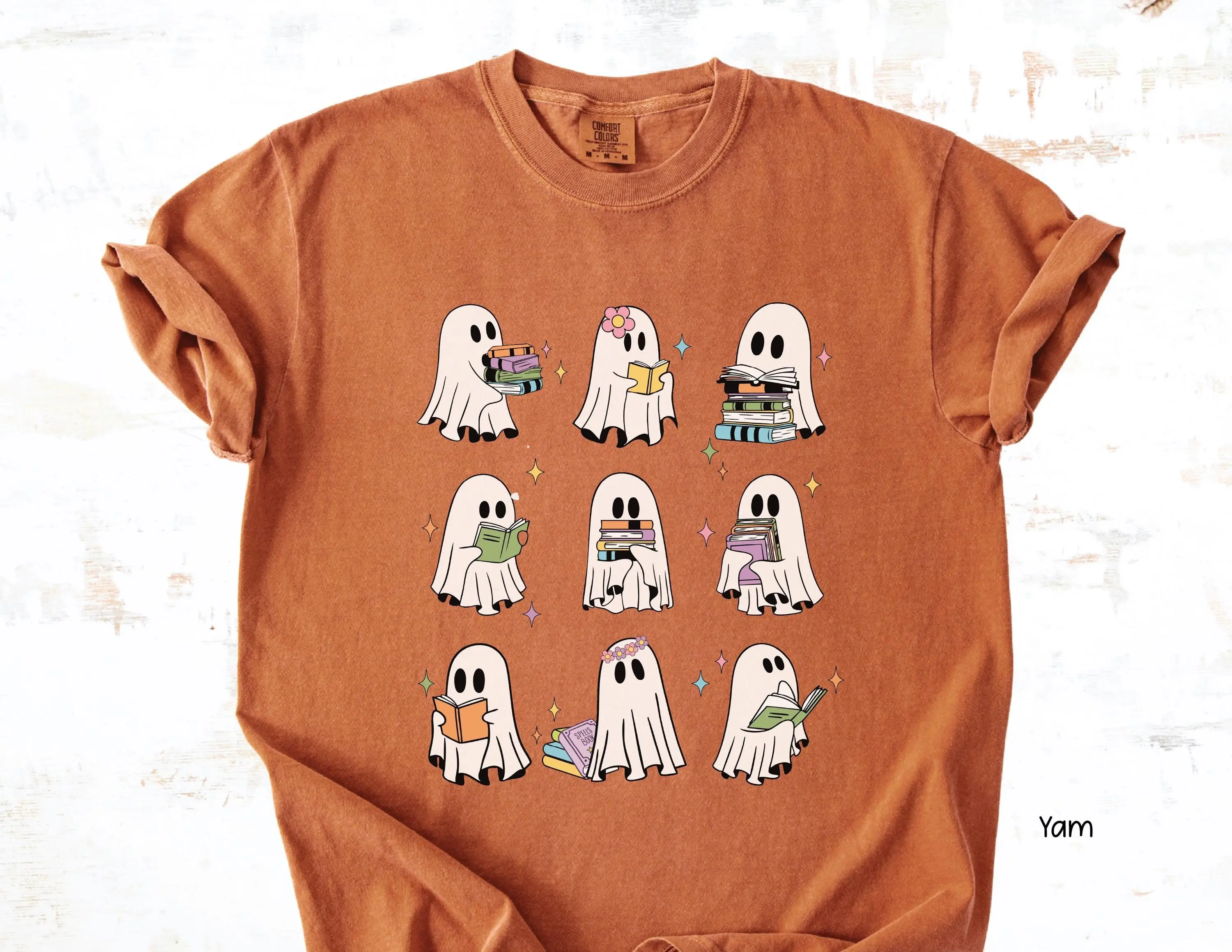 Bookish Halloween Ghost Shirt: Teacher Librarian Spooky Season Tee
