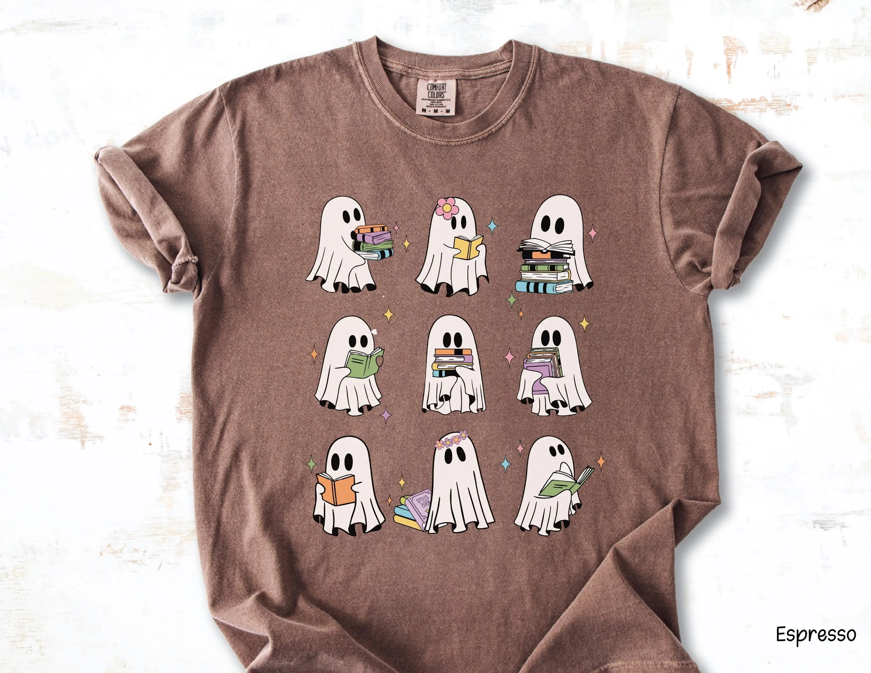 Bookish Halloween Ghost Shirt: Teacher Librarian Spooky Season Tee - photo 5