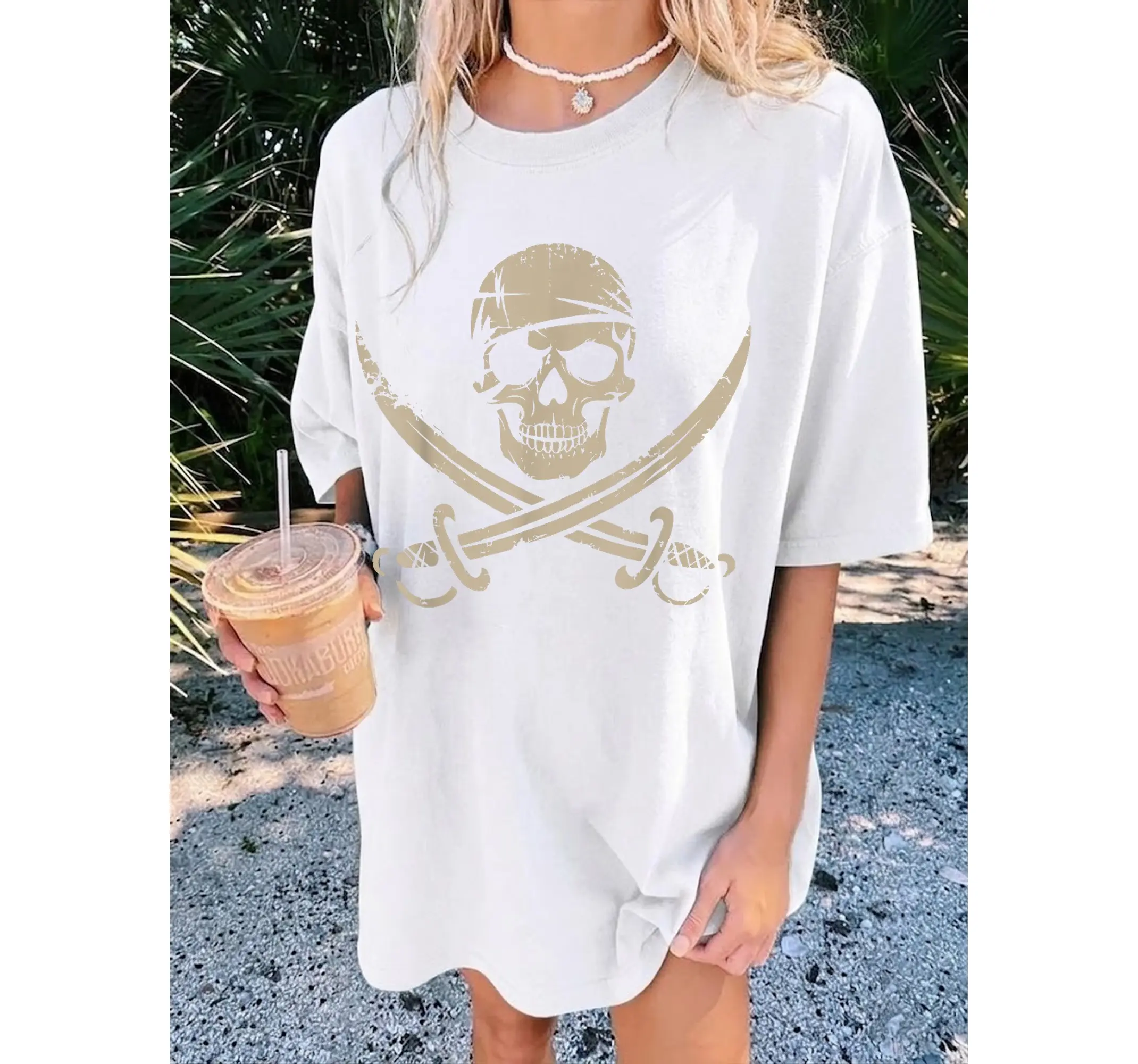 Boys Pirate Skeleton Tee, Kids Halloween Skull Crossbones Spooky Graphic T-Shirt - photo 2