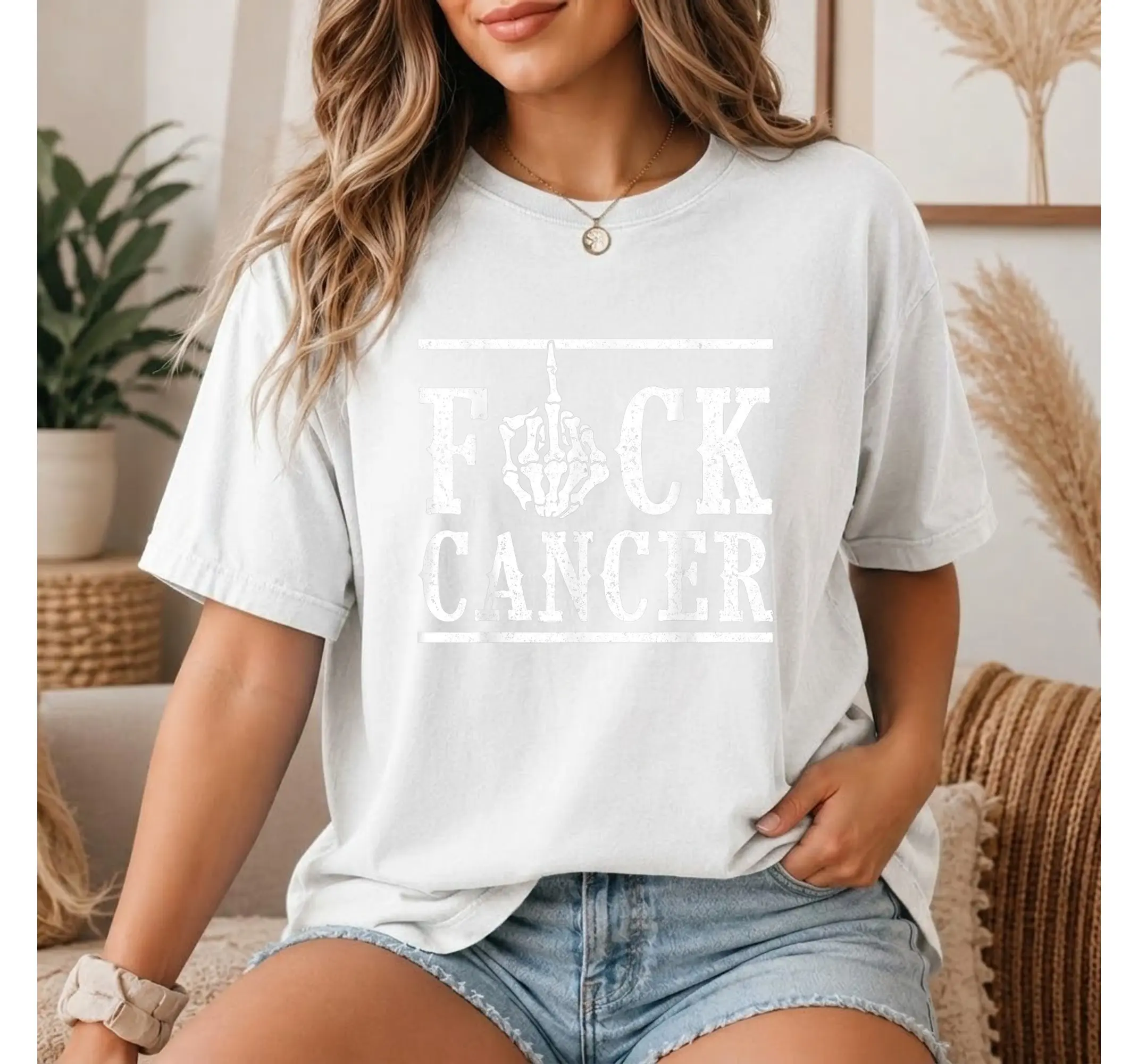 Cancer Survivor Awareness Tee, Skeleton Middle Finger Graphic Shirt, Edgy Fighter Top
