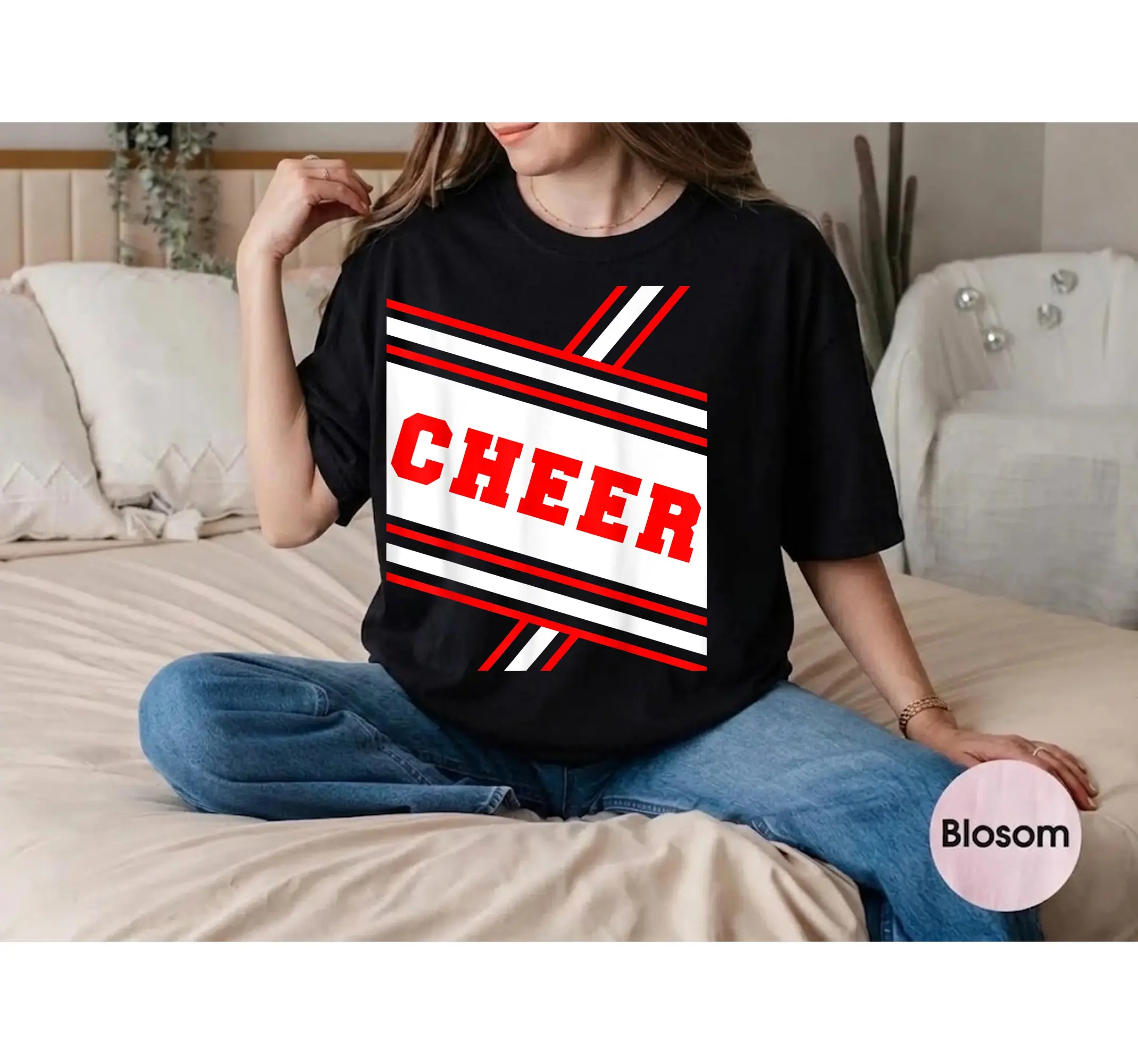 Cheerleader Uniform Halloween Costume Tee, Cute Cheer Squad Matching Shirt - photo 2
