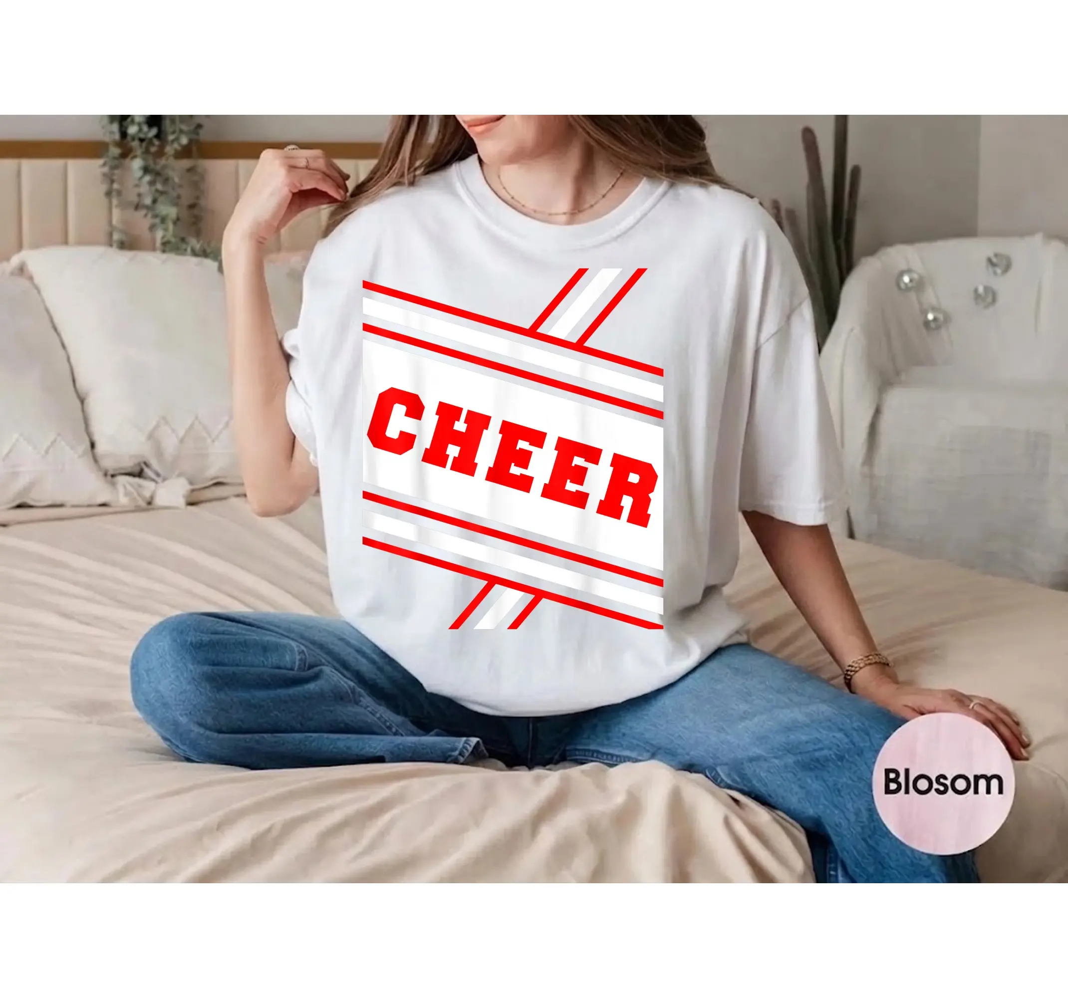 Cheerleader Uniform Halloween Costume Tee, Cute Cheer Squad Matching Shirt - photo 3