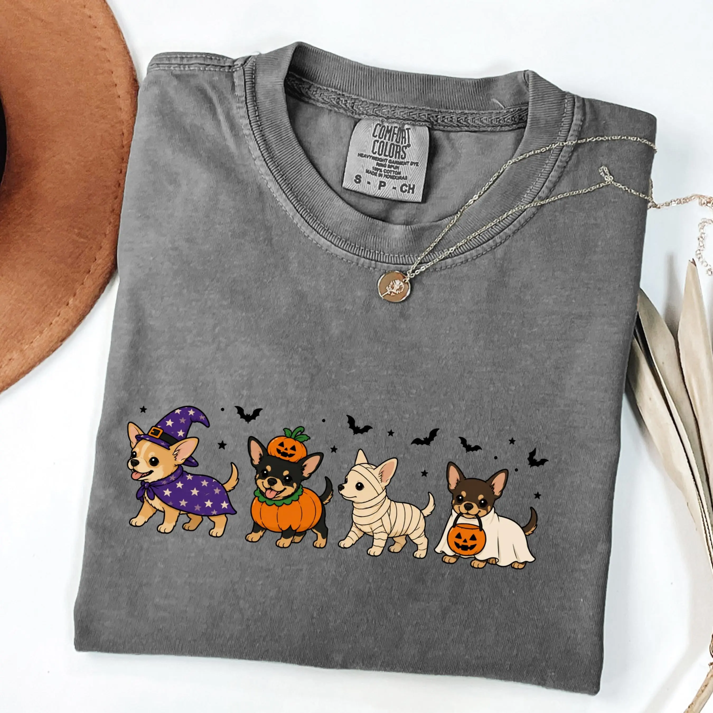 Chihuahua Halloween Dog Shirt, Cute Witch Pumpkin Ghost Costume Tee for Pet Mom Lover Gift - photo 2