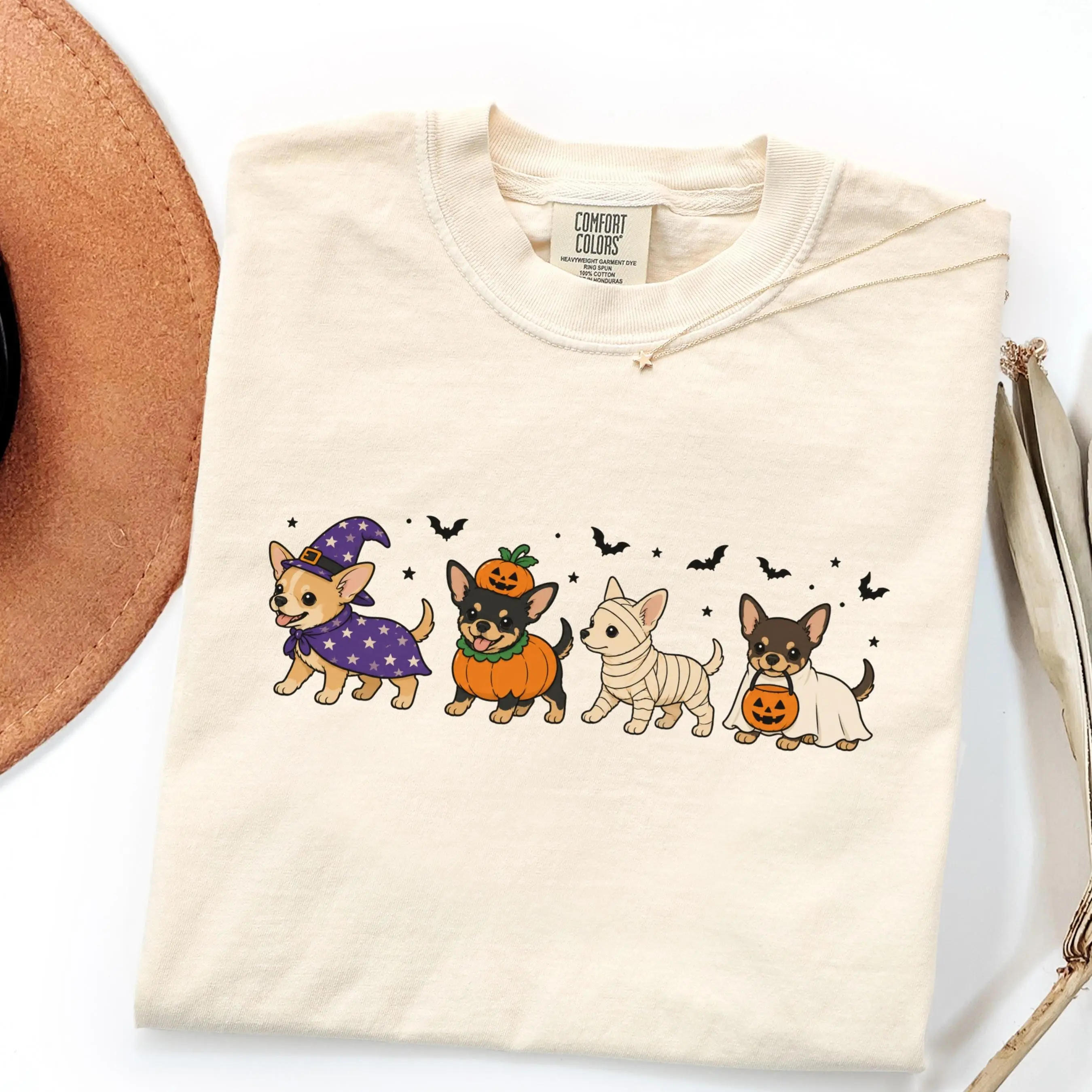 Chihuahua Halloween Dog Shirt, Cute Witch Pumpkin Ghost Costume Tee for Pet Mom Lover Gift - photo 3