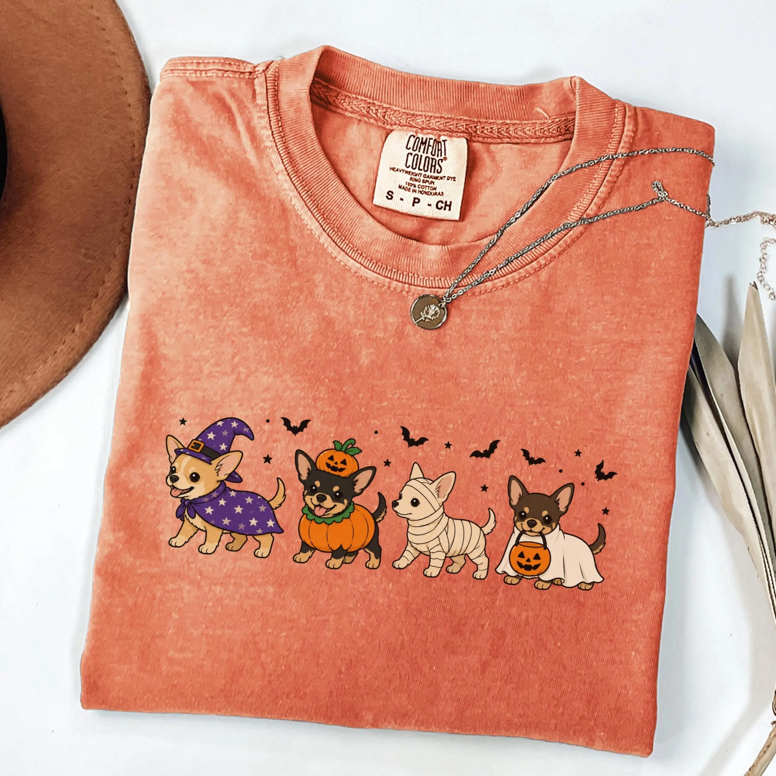 Chihuahua Halloween Dog Shirt, Cute Witch Pumpkin Ghost Costume Tee for Pet Mom Lover Gift - photo 4