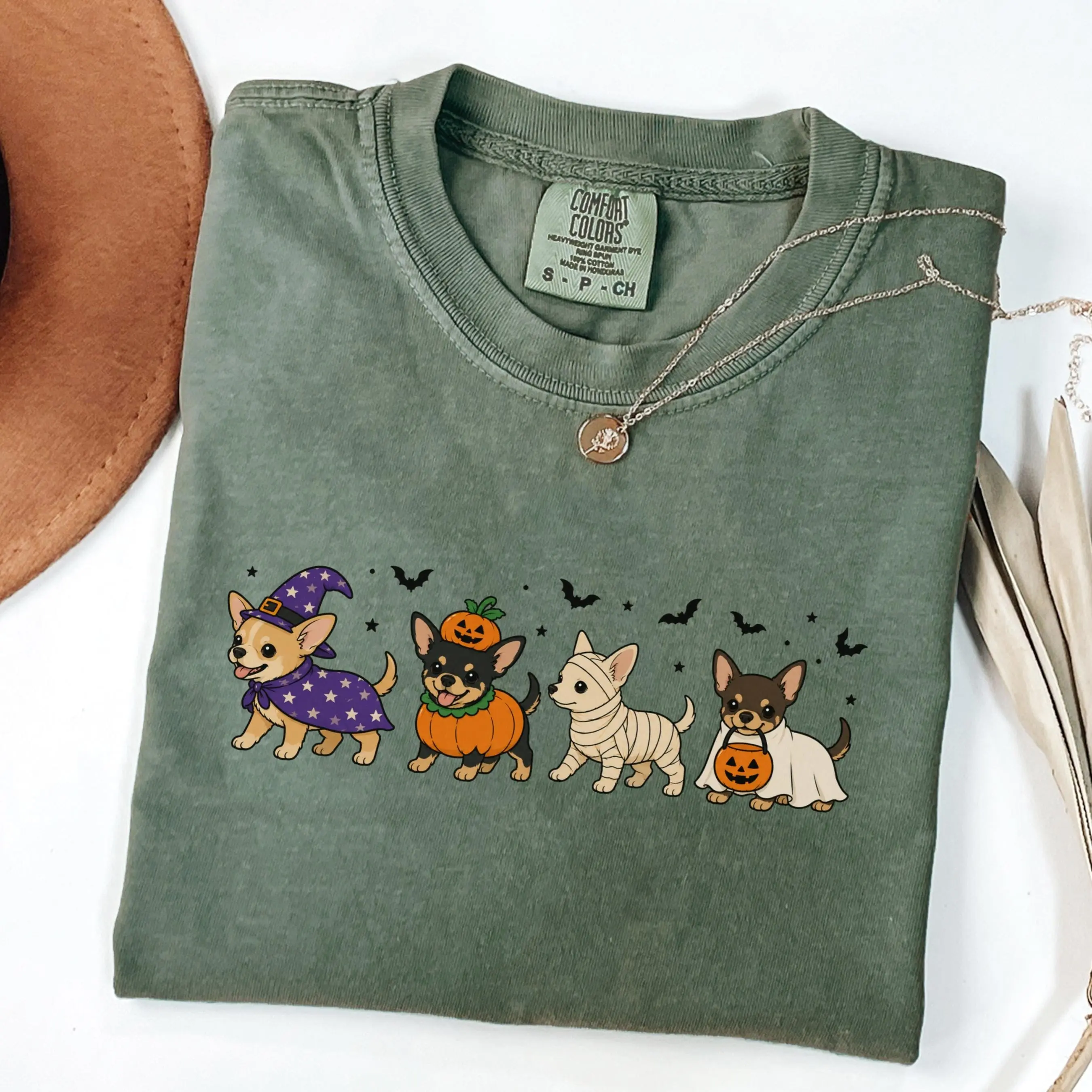 Chihuahua Halloween Dog Shirt, Cute Witch Pumpkin Ghost Costume Tee for Pet Mom Lover Gift - photo 5