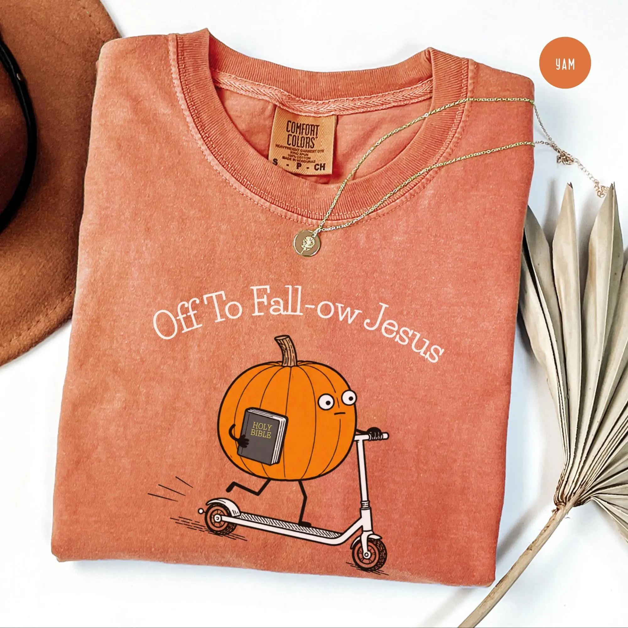 Christian Fall Pumpkin Sweatshirt, Funny Falloween Jesus Crewneck, Faith Based Religious Gift for Bible Lovers - photo 4