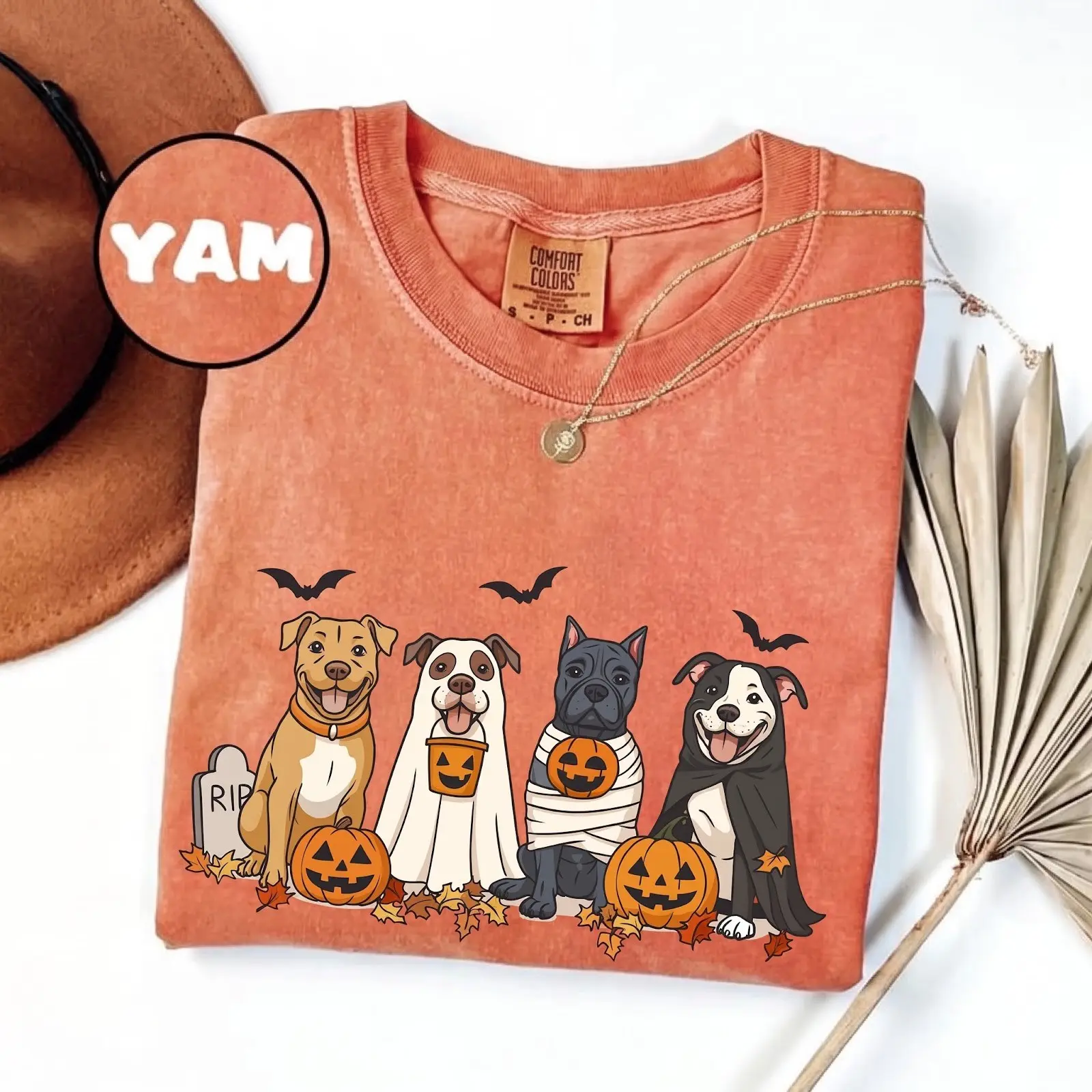 Comfort Colors 50+ Dog Breeds Ghost T-Shirt, Funny Halloween Pet Mom Graphic Tee, Cute Lover Gift for Women - photo 2
