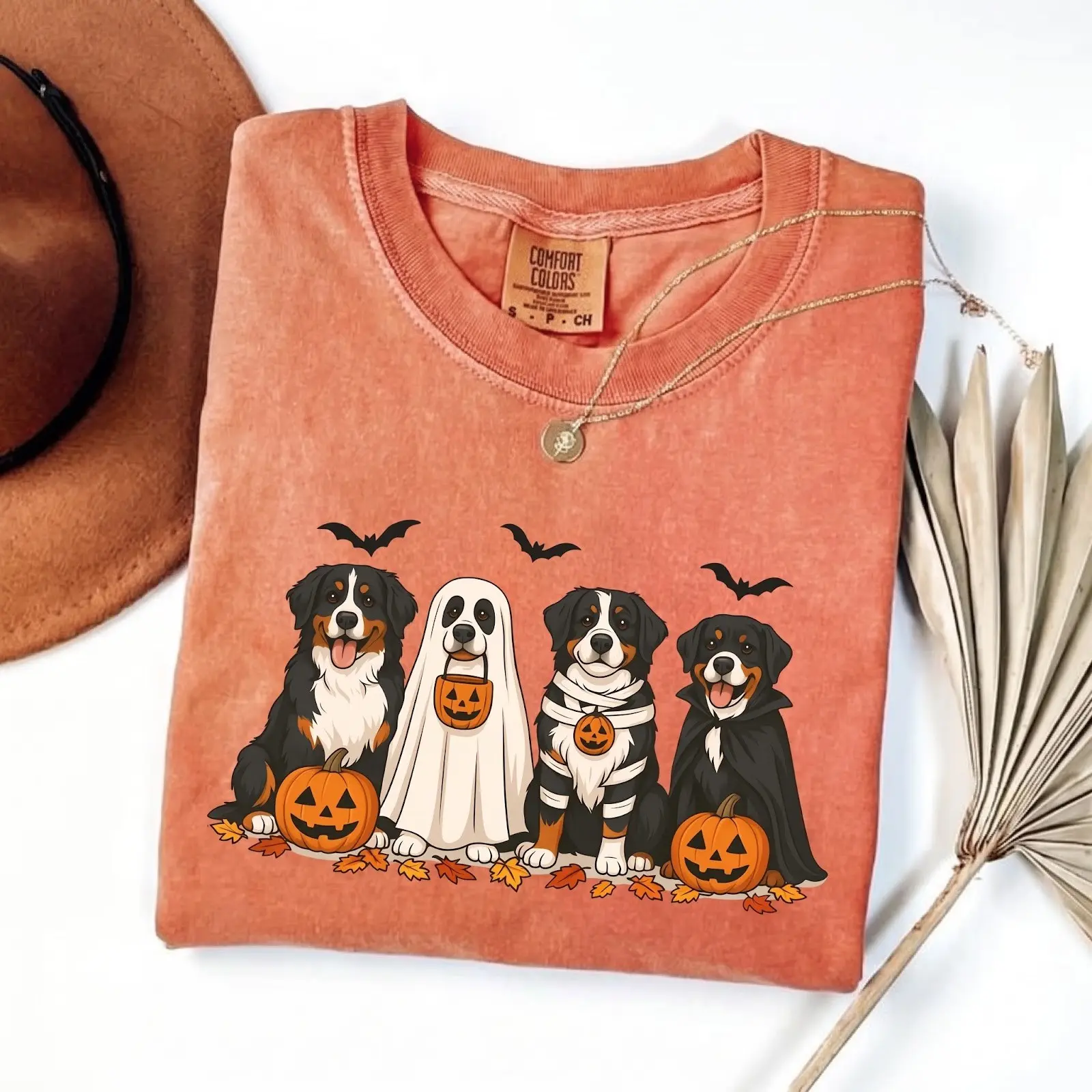 Comfort Colors 50+ Dog Breeds Ghost T-Shirt, Funny Halloween Pet Mom Graphic Tee, Cute Lover Gift for Women - photo 3