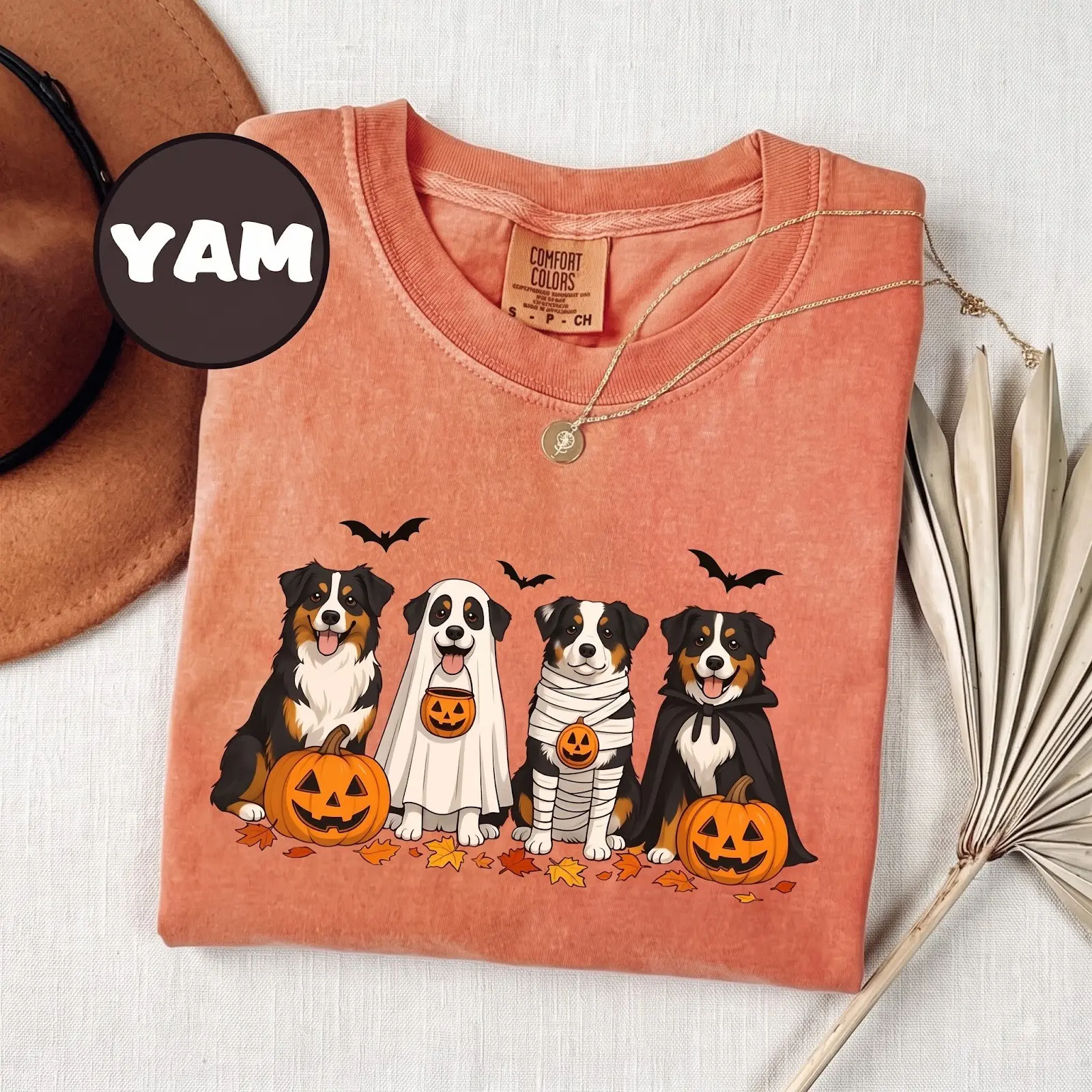 Comfort Colors Australian Shepherd Halloween T-Shirt, Funny Aussie Dog Costume Graphic Tee, Spooky Pet Mom Gift - photo 3