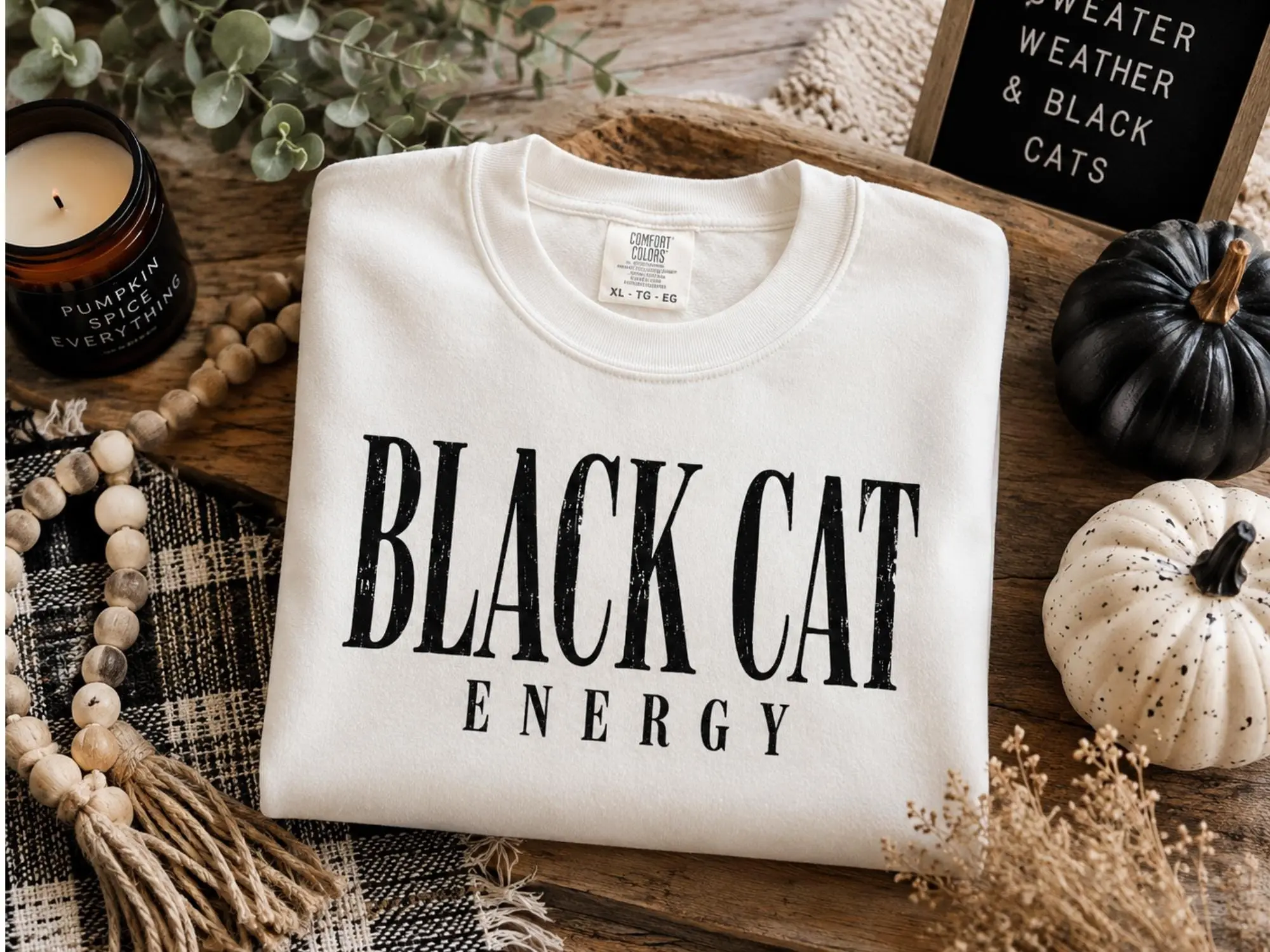 Comfort Color Black Cat Energy Shirt - photo 2