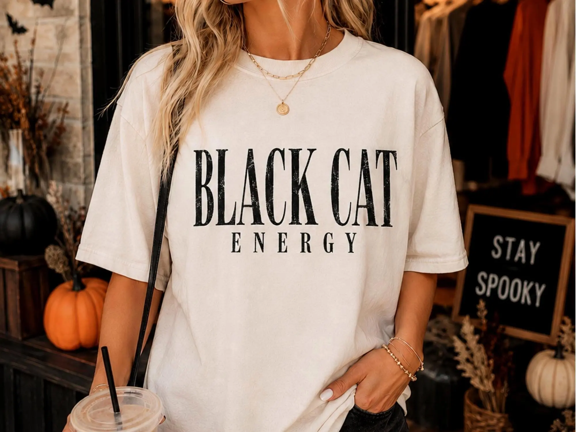 Comfort Color Black Cat Energy Shirt - photo 4