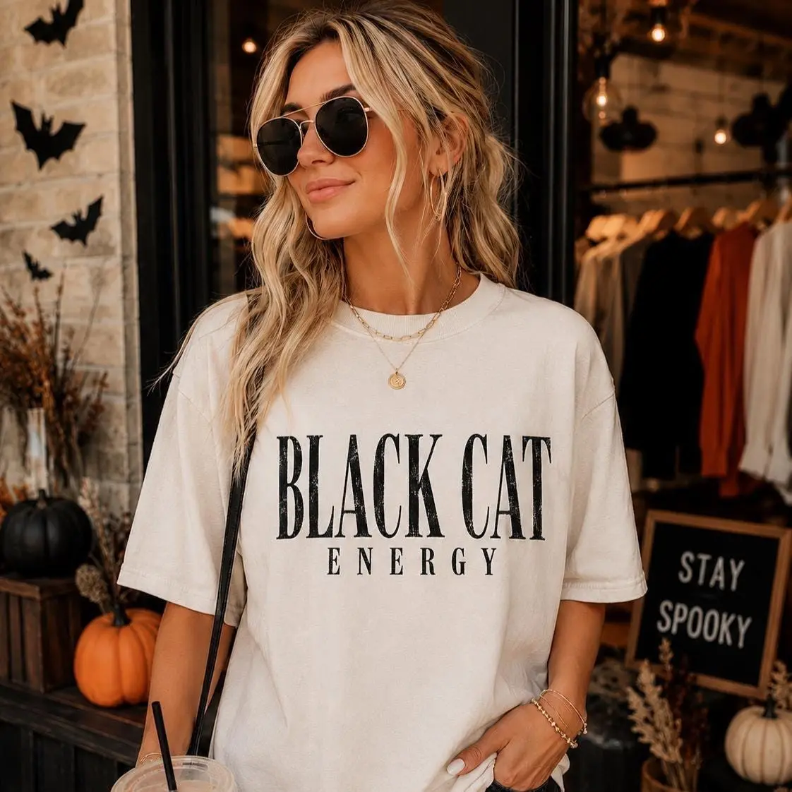 Comfort Color Black Cat Energy Shirt - photo 5