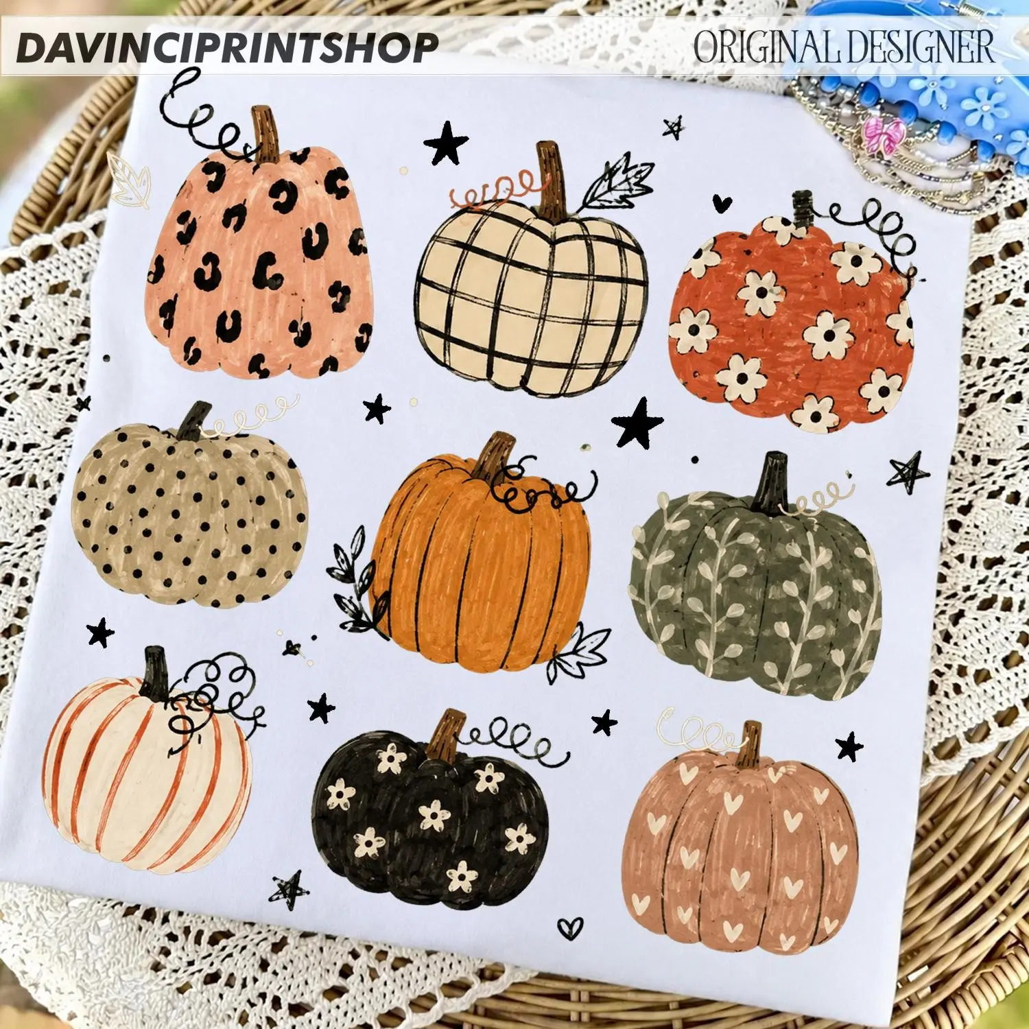 Comfort Colors Boho Pumpkin Graphic T-Shirt, Preppy Fall Autumn Tee for Women - photo 5