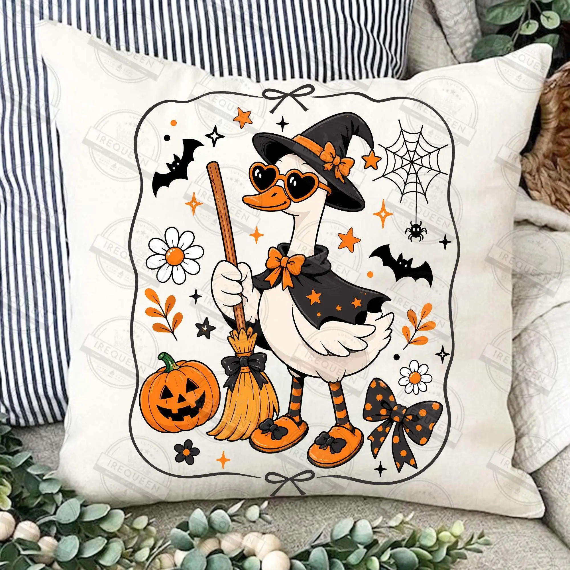 Comfort Colors Cute Halloween Goose T-Shirt, Coquette Witchy Vibes Ghost Girly Floral Pumpkin Fall Tee - photo 3