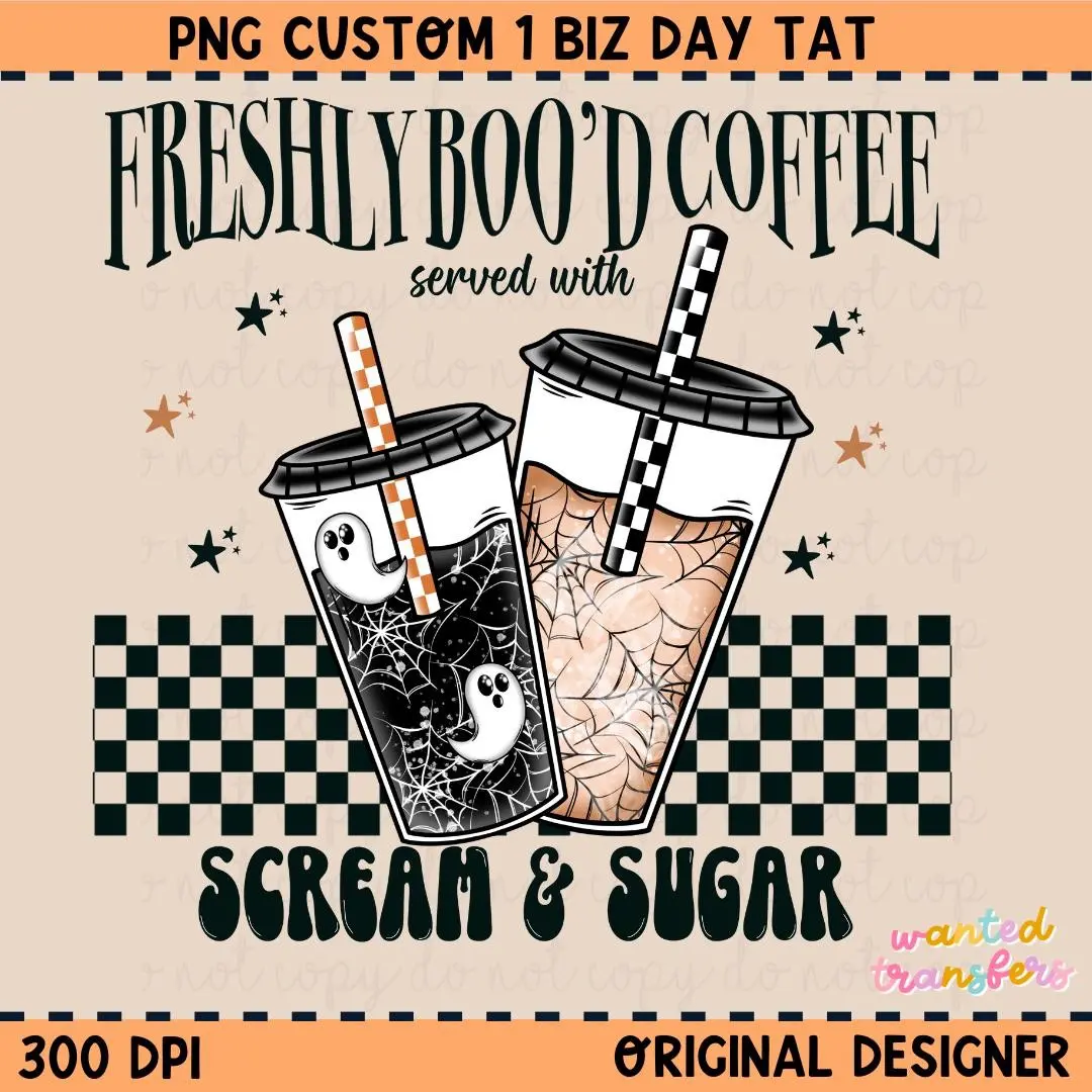 Comfort Colors Freshly Boo'd Coffee Halloween T-Shirt, Cute Ghost Cup Graphic Tee, Fall Autumn Gift - photo 2
