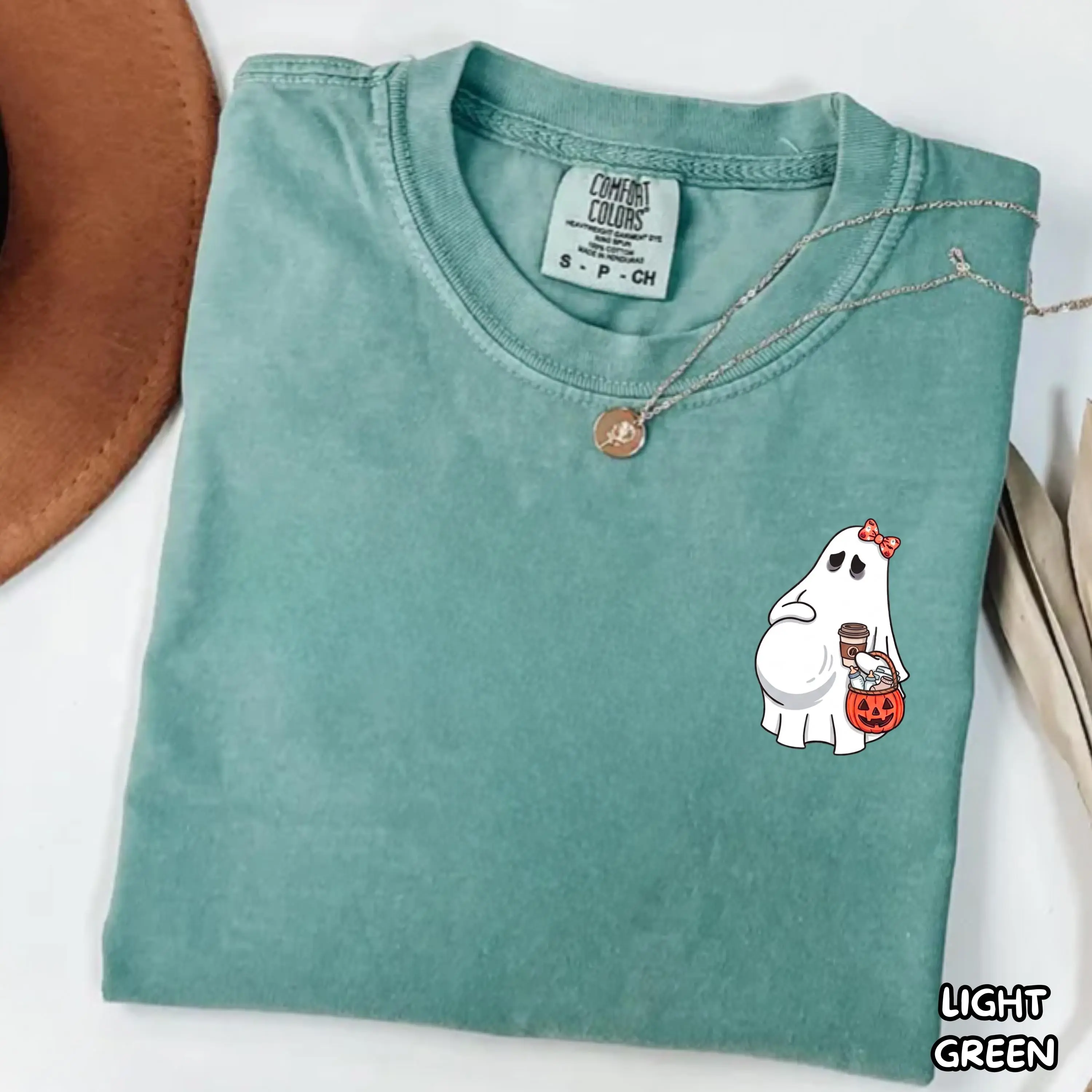 Comfort Colors Ghost Halloween Shirt, Cute Funny Spooky Season Mom Graphic Tee - photo 4