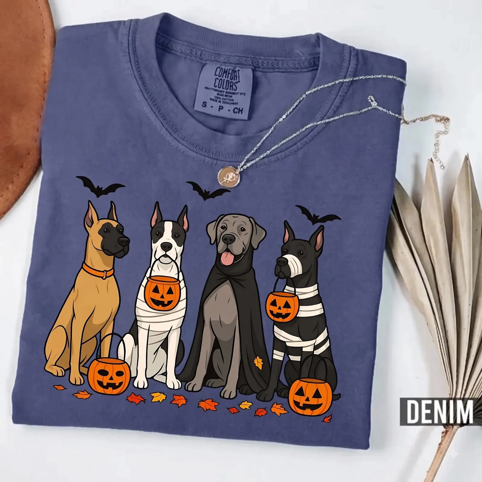 Comfort Color Great Dane Halloween Womens T-Shirt - photo 1