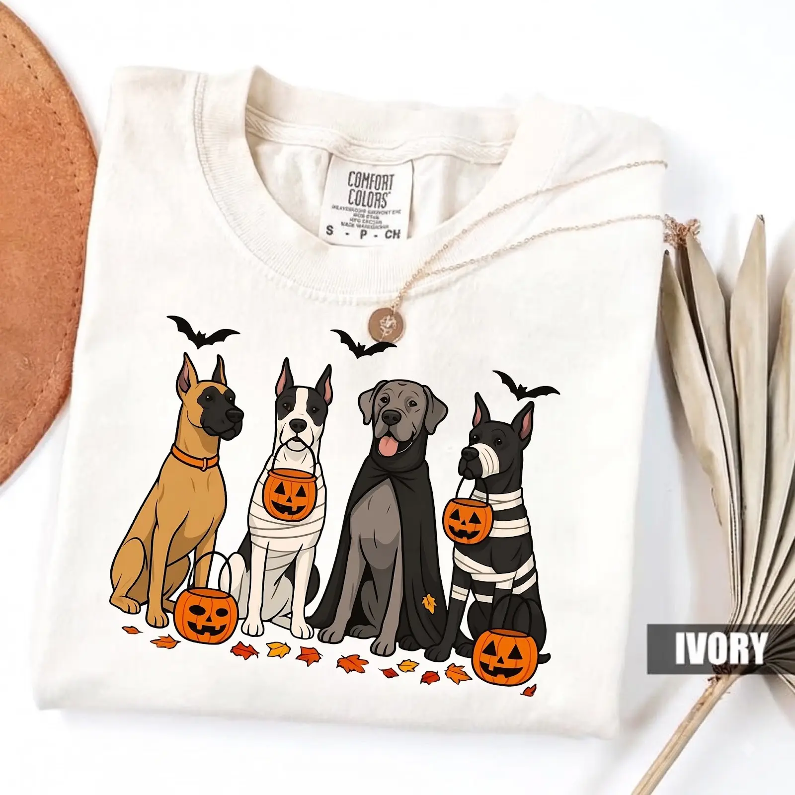 Comfort Color Great Dane Halloween Womens T-Shirt - photo 2
