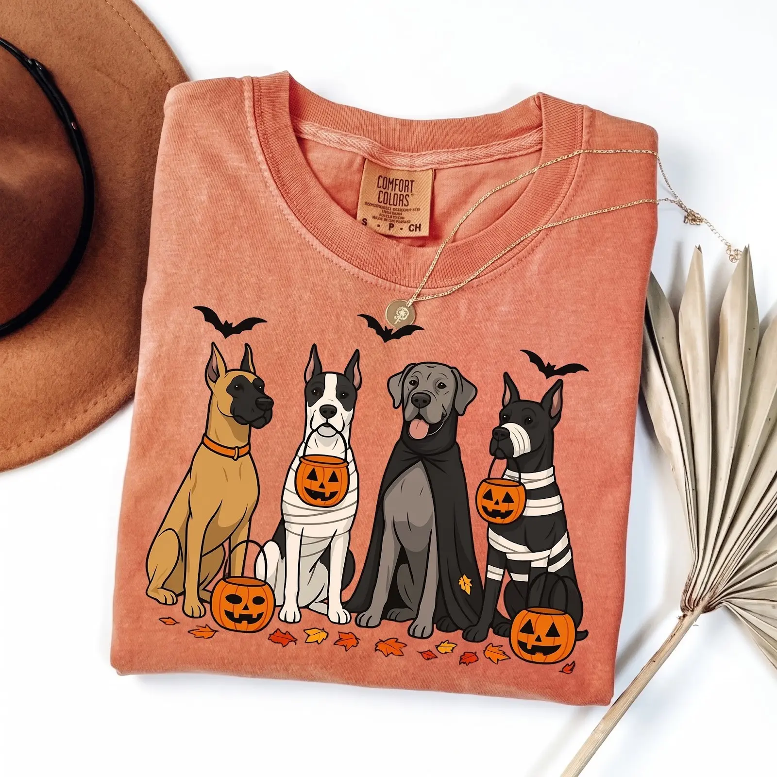 Comfort Color Great Dane Halloween Womens T-Shirt - photo 3