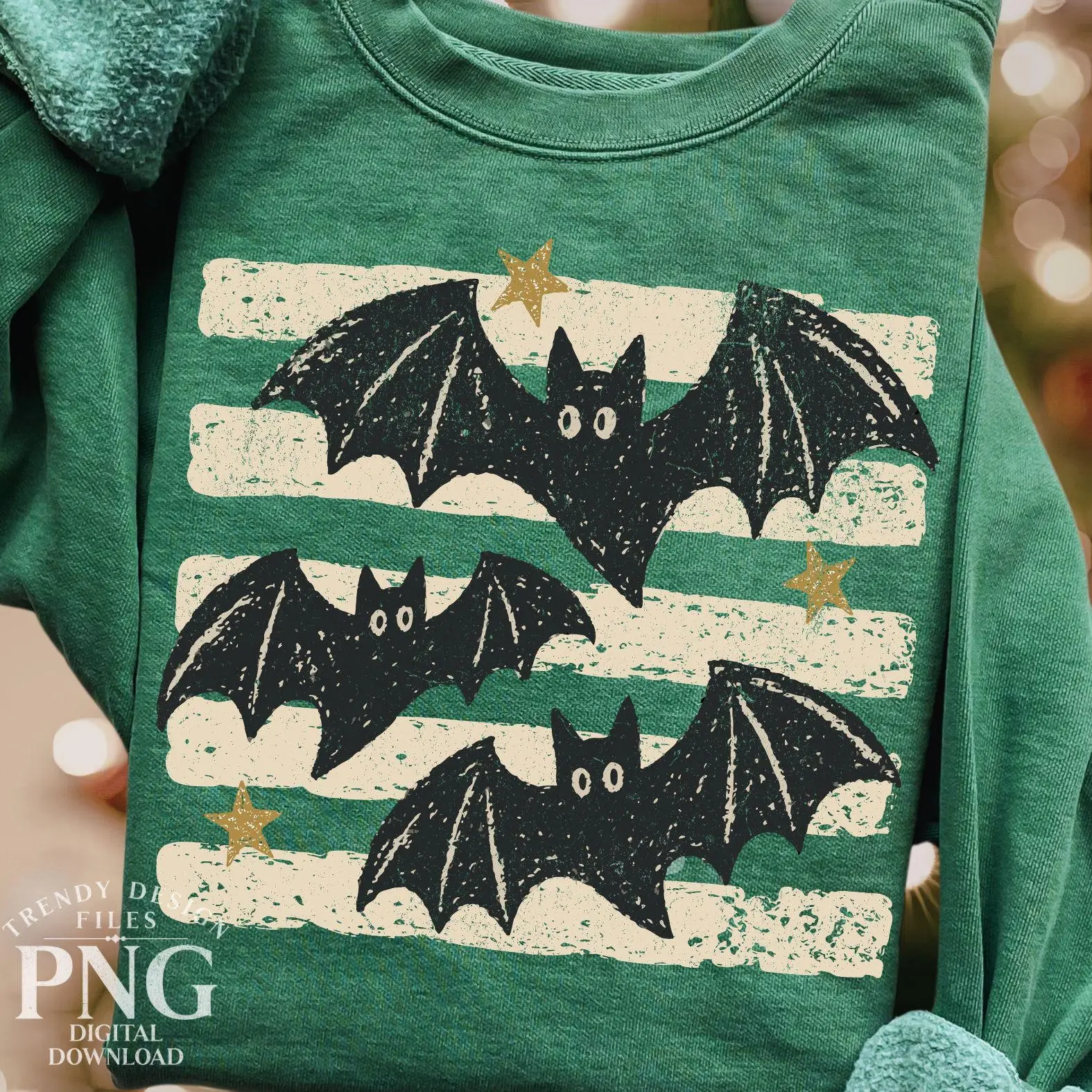 Comfort Colors Halloween Bats Stripes Distressed Fall T-Shirt, Vintage Trendy Spooky Season Mom Graphic Tee - photo 5