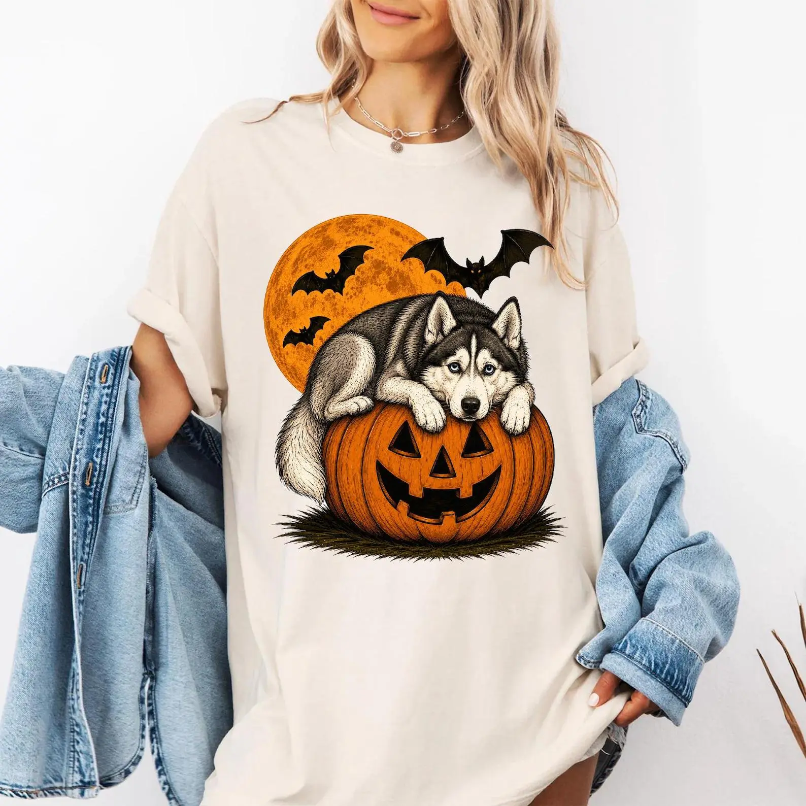 Comfort Colors Custom Dog Pumpkin Halloween Sweatshirt, 50+ Breeds, Spooky Season Fall Pet Mom Lover Gift - photo 2