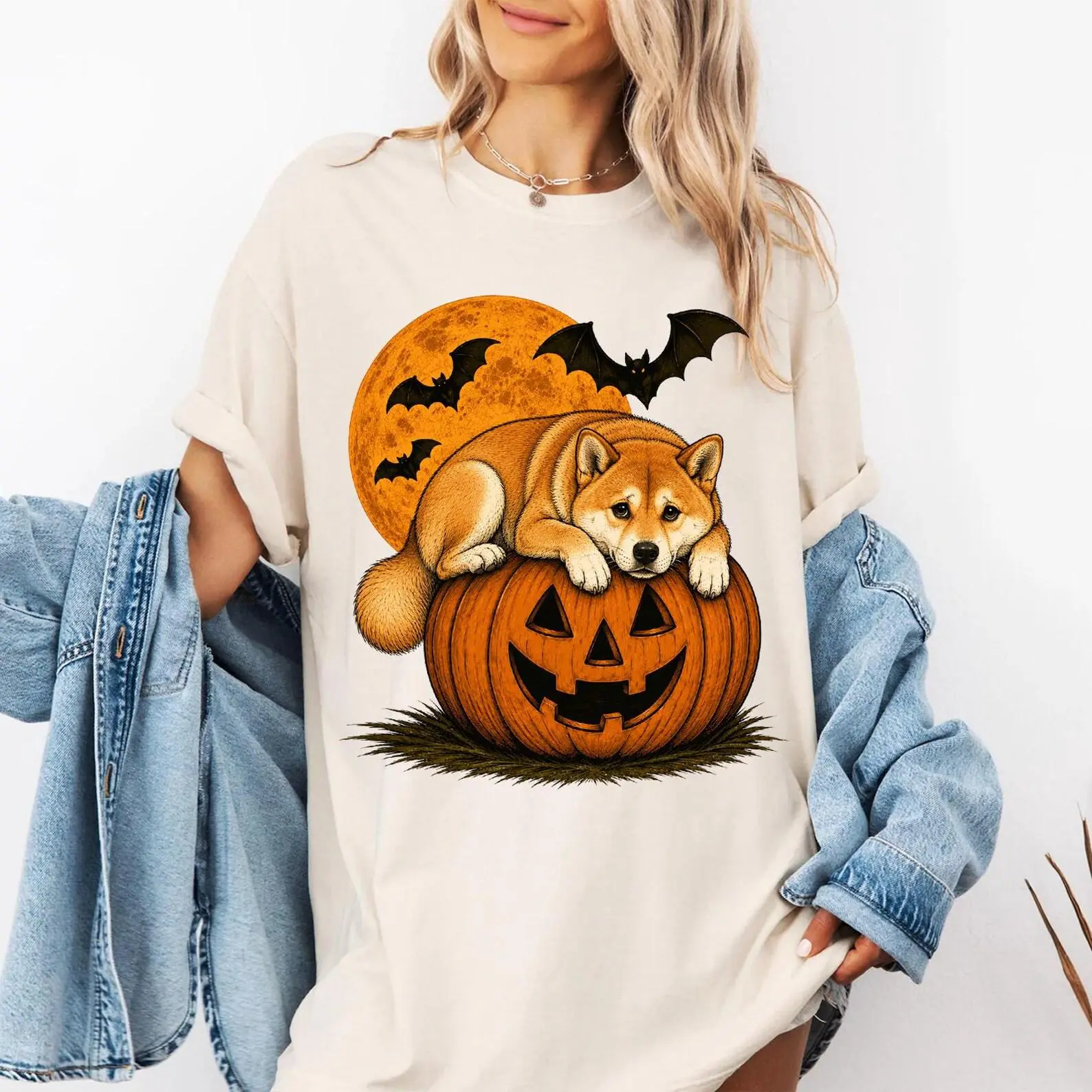 Comfort Colors Custom Dog Pumpkin Halloween Sweatshirt, 50+ Breeds, Spooky Season Fall Pet Mom Lover Gift - photo 3