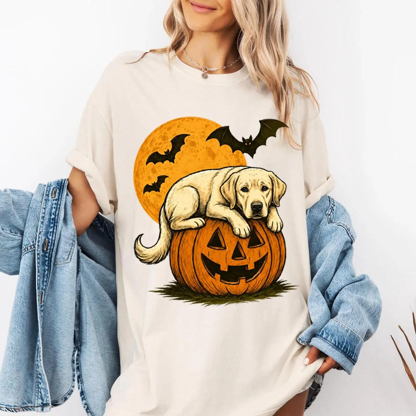 Comfort Colors Custom Dog Pumpkin Halloween Sweatshirt, 50+ Breeds, Spooky Season Fall Pet Mom Lover Gift - photo 4