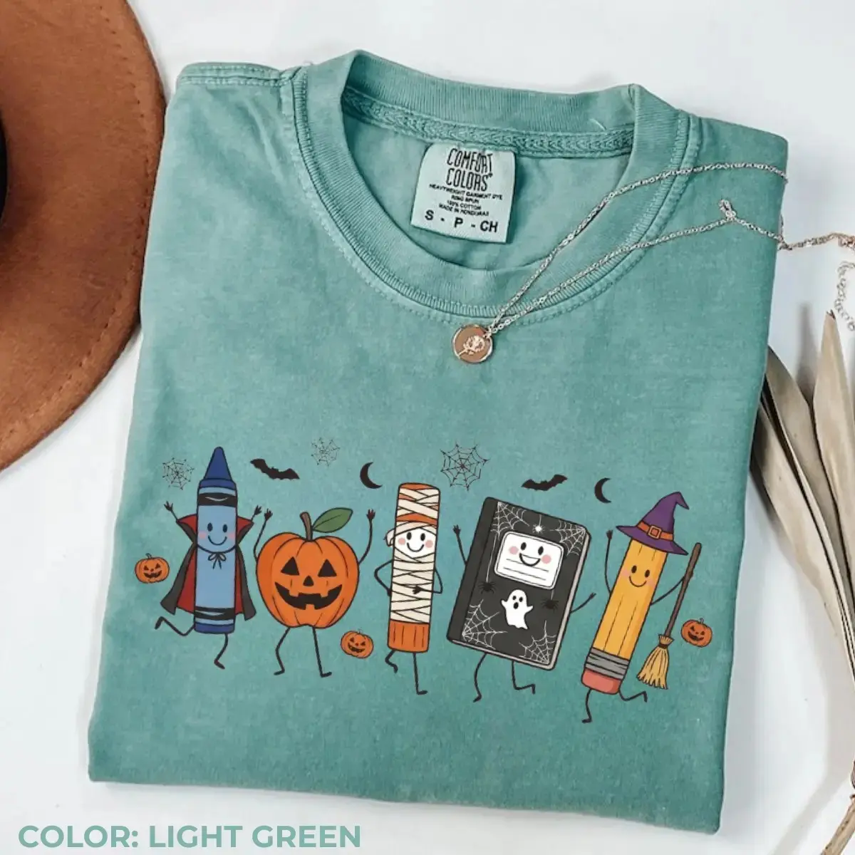 Comfort Color Halloween Teacher Life Shirt, Funny Preschool Back To School Gift Supplies Tee - photo 4