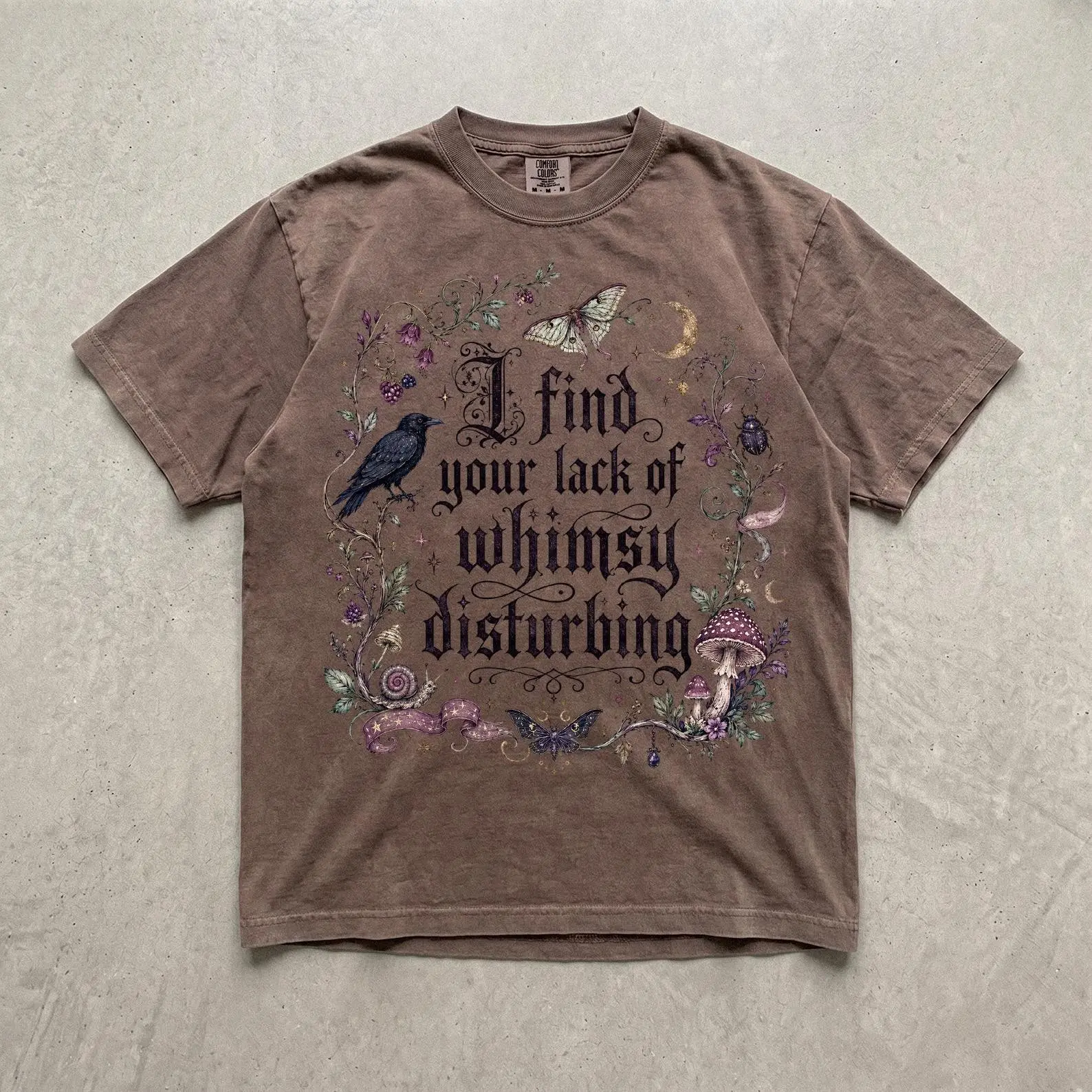 Comfort Colors Lack of Whimsy Crow Fall Shirt, Witchy Mystical Autumn Tee, Halloween Gift - photo 5