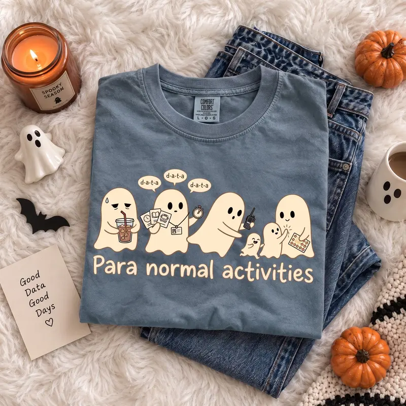 Comfort Colors Para Normal Activities Shirt, Funny Paraprofessional Halloween Tee, Cute Ghost Squad Team Fall Gift - photo 3