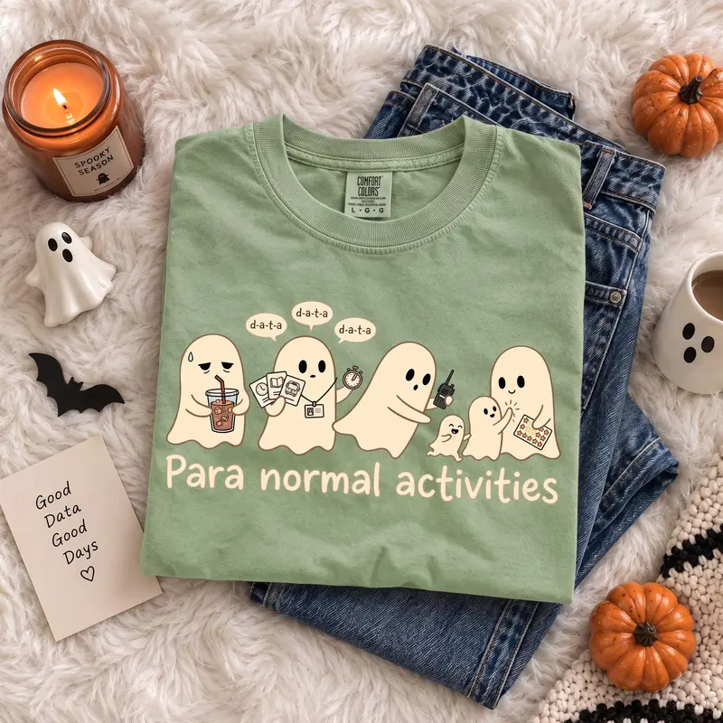 Comfort Colors Para Normal Activities Shirt, Funny Paraprofessional Halloween Tee, Cute Ghost Squad Team Fall Gift - photo 5