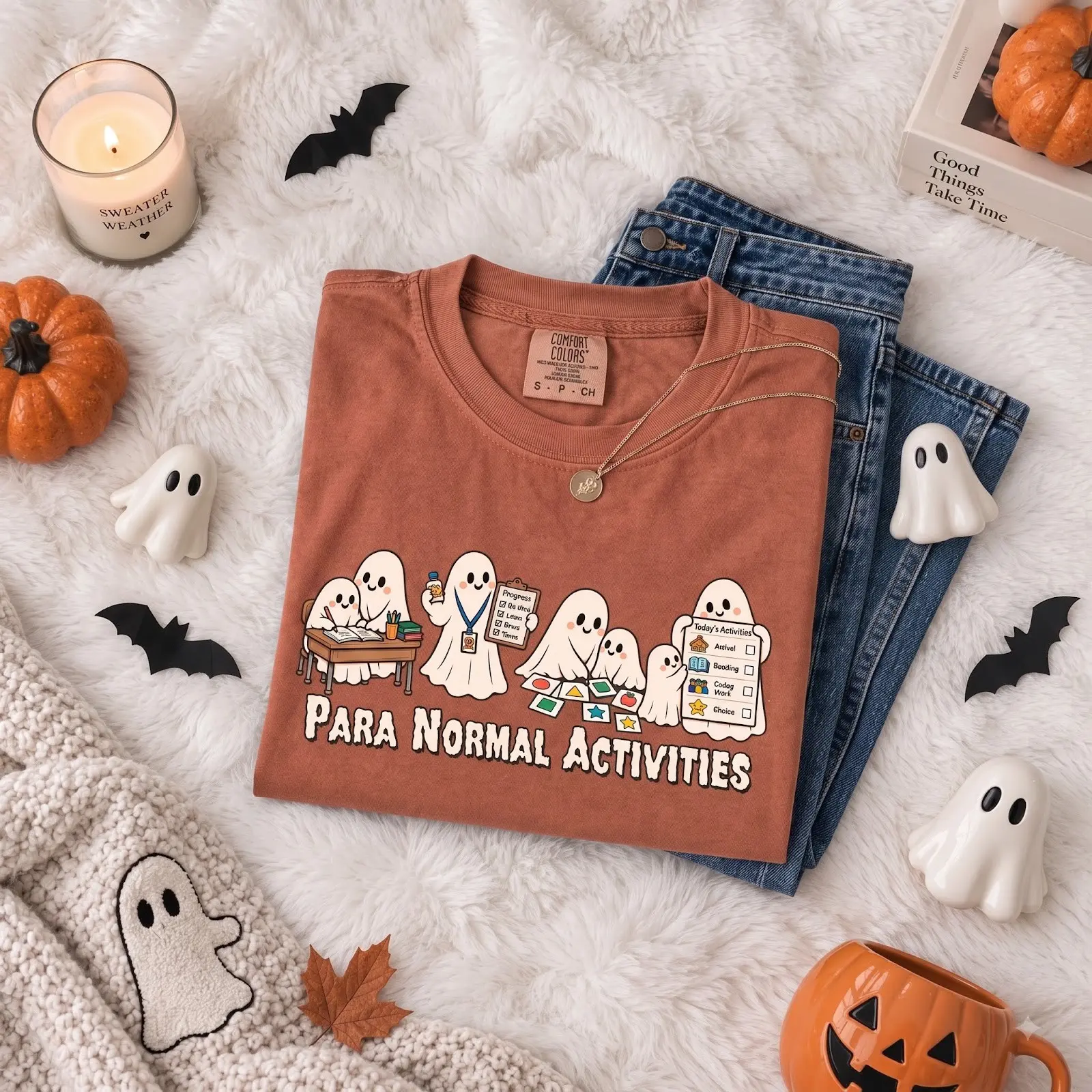 Comfort Colors Para Normal Activities Shirt, Paraprofessional Halloween Teacher Tee, Paraeducator Aide Fall Gift - photo 1