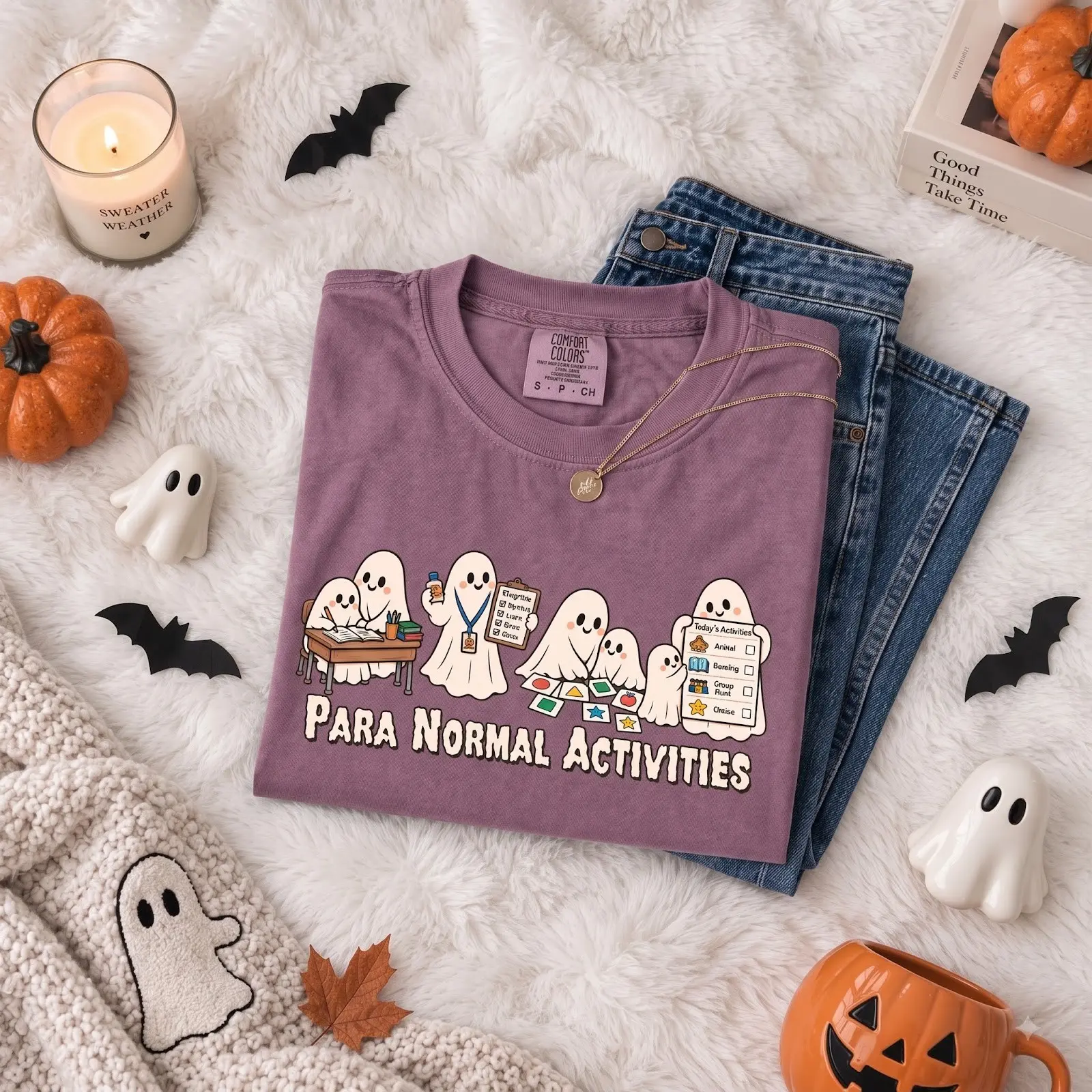 Comfort Colors Para Normal Activities Shirt, Paraprofessional Halloween Teacher Tee, Paraeducator Aide Fall Gift - photo 3