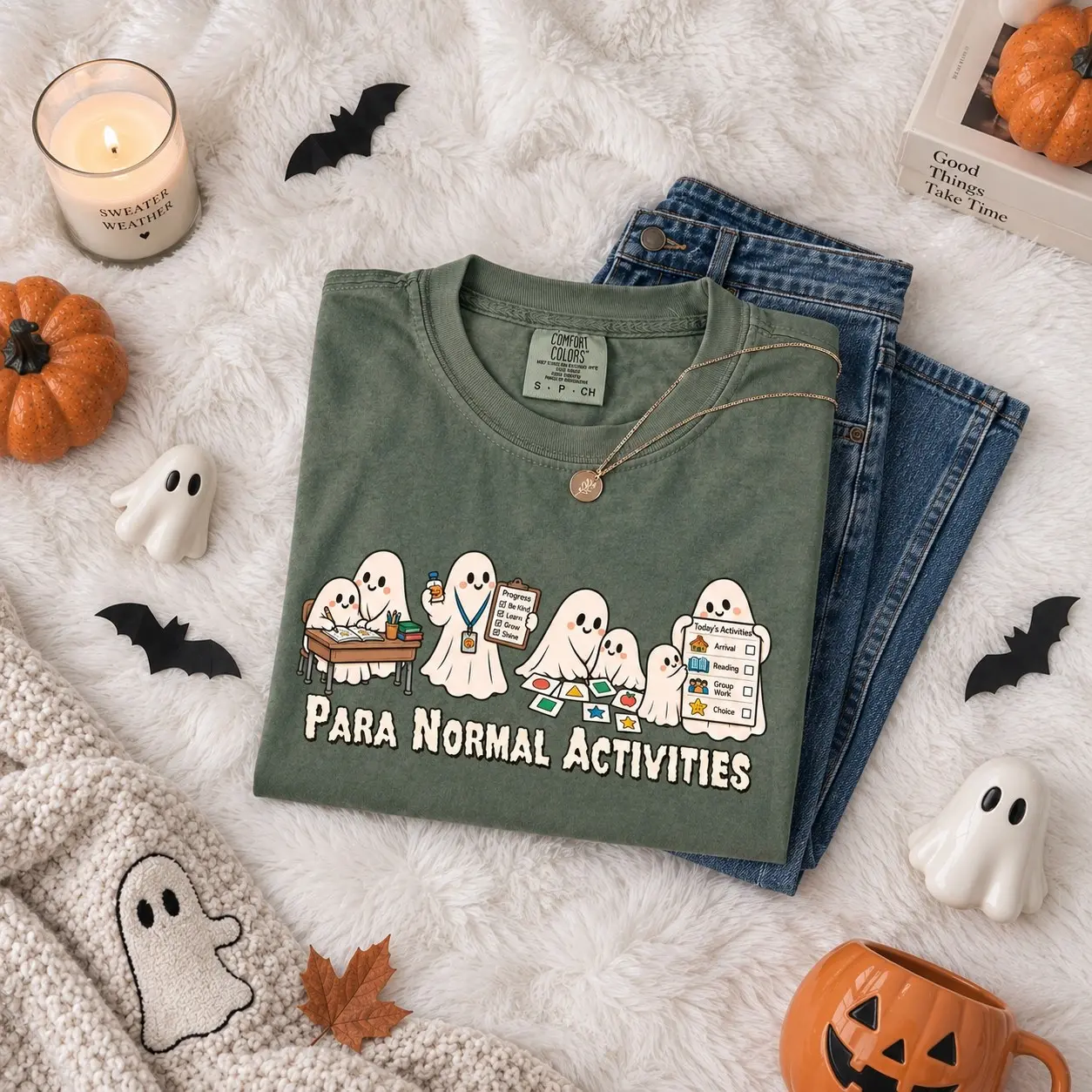 Comfort Colors Para Normal Activities Shirt, Paraprofessional Halloween Teacher Tee, Paraeducator Aide Fall Gift - photo 4