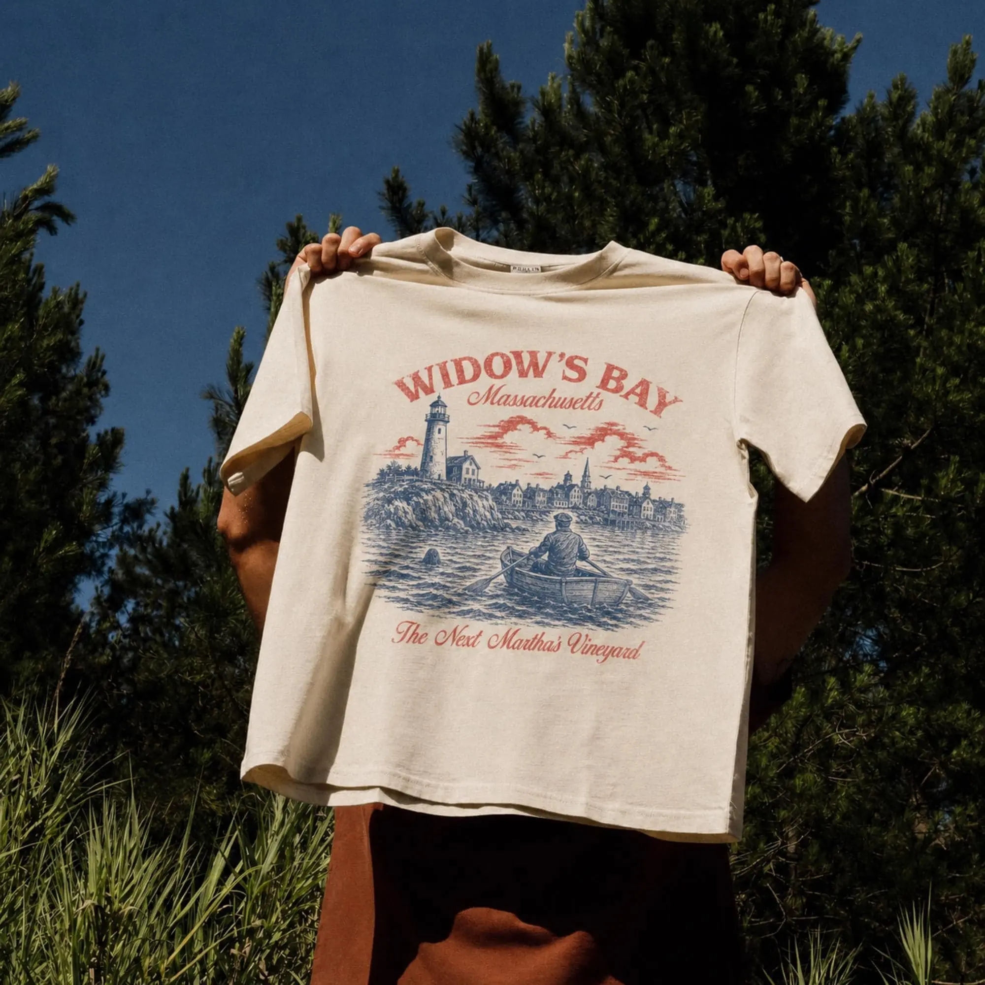 Comfort Colors Widow's Bay Massachusetts T-Shirt, Funny Retro TV Show Graphic Tee - photo 1