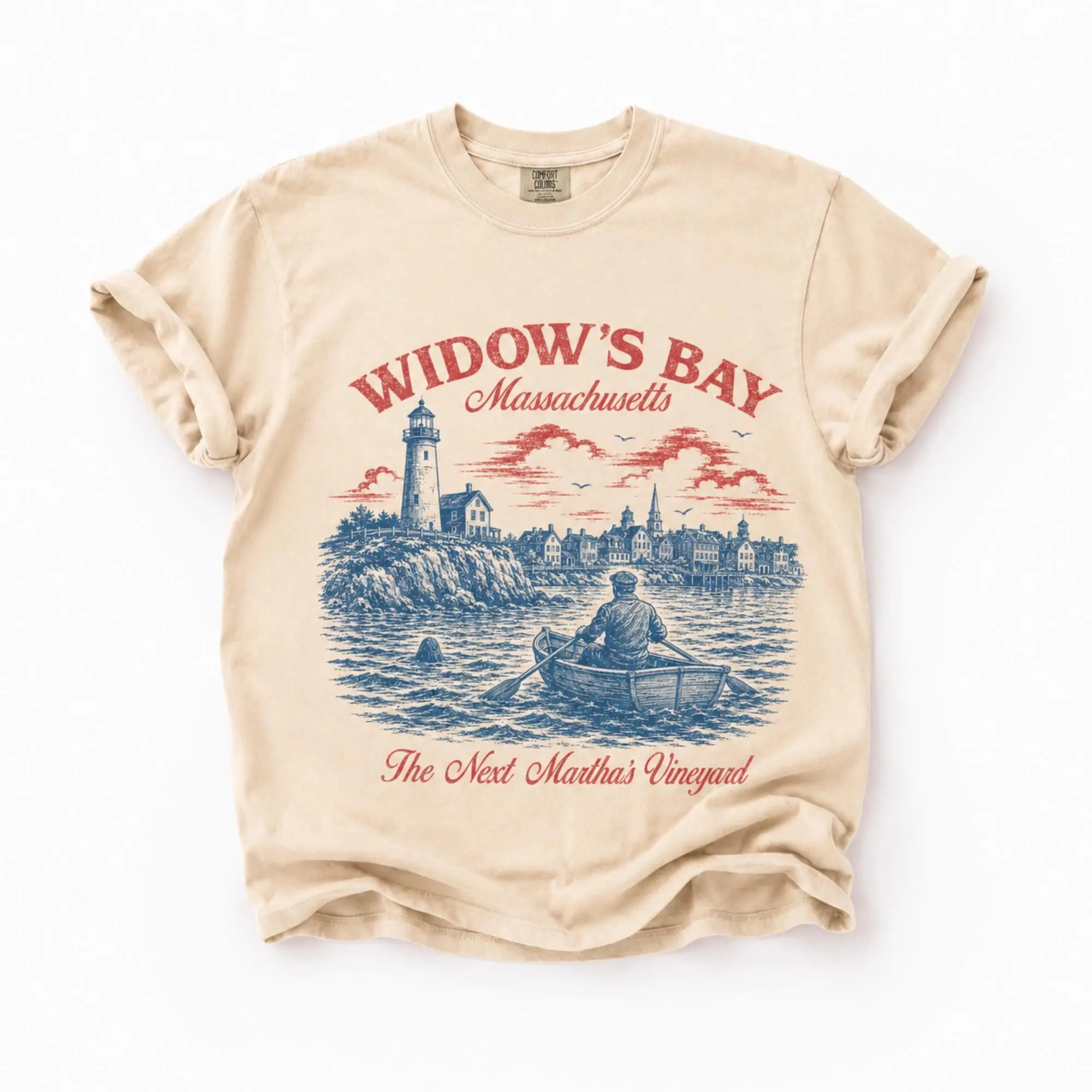 Comfort Colors Widow's Bay Massachusetts T-Shirt, Funny Retro TV Show Graphic Tee - photo 3