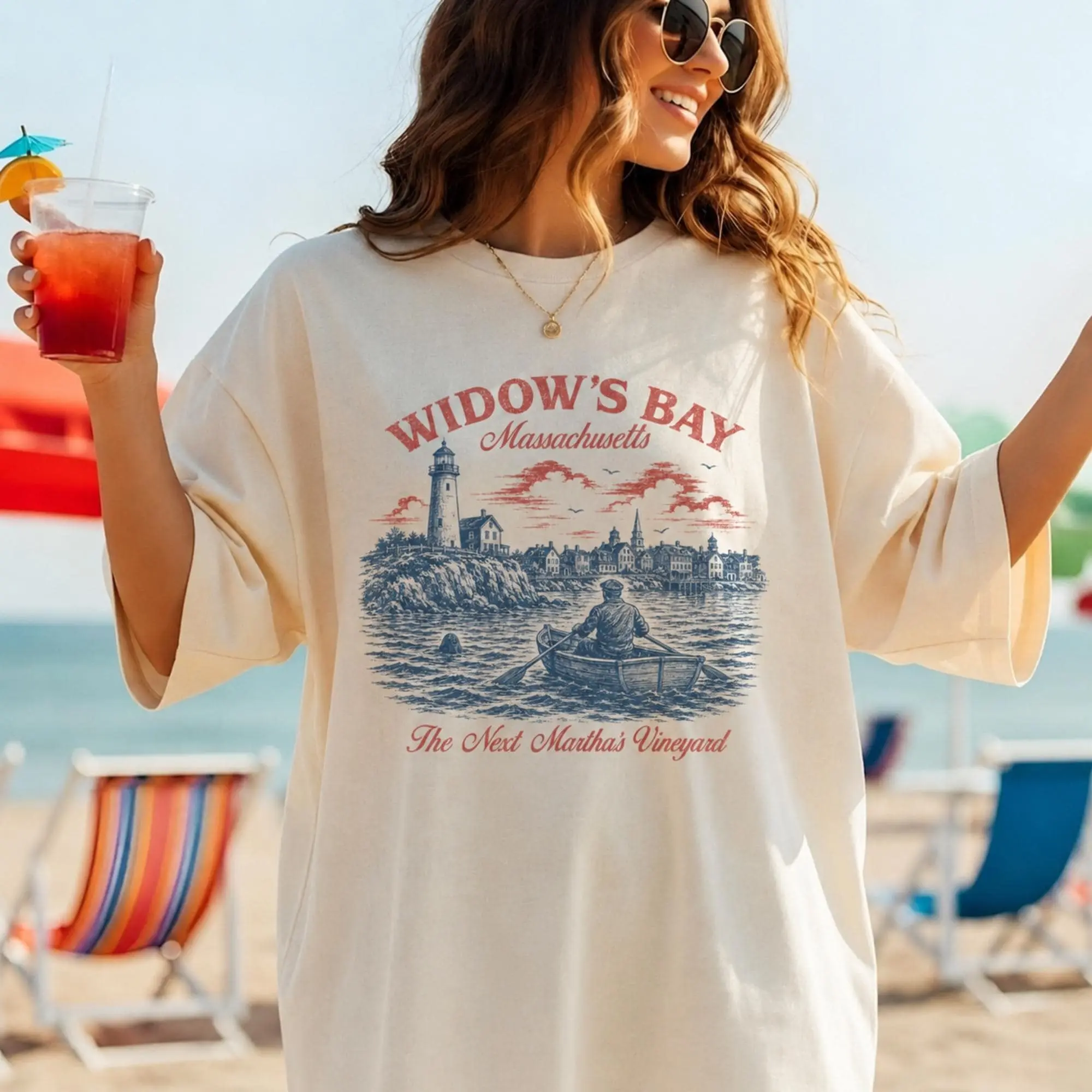 Comfort Colors Widow's Bay Massachusetts T-Shirt, Funny Retro TV Show Graphic Tee - photo 4