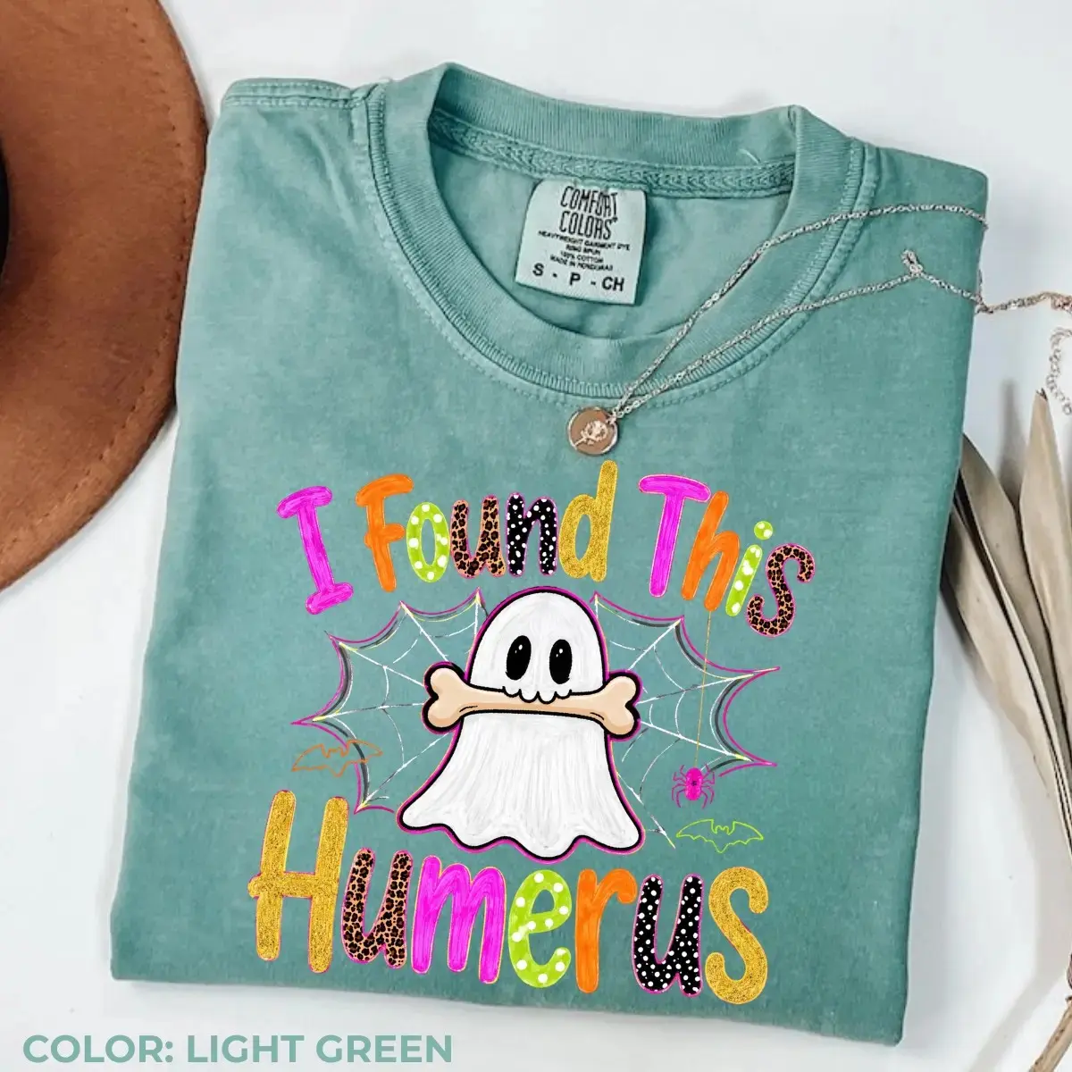 Comfort Colors I Found This Humerus Ghost Nurse T-Shirt, Funny Halloween Graphic Tee, Spooky Medical Fall Gift - photo 5