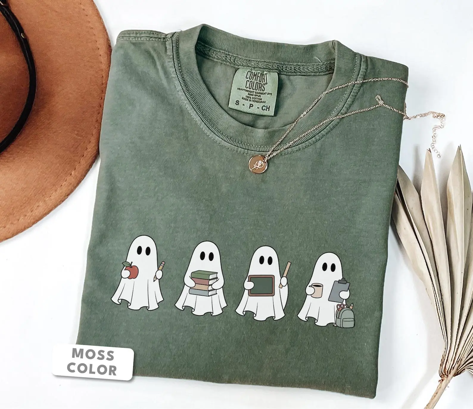 Comfort Colors Teacher Ghost Shirt, Funny Halloween Back to School Graphic Tee Gift for Teachers - photo 3