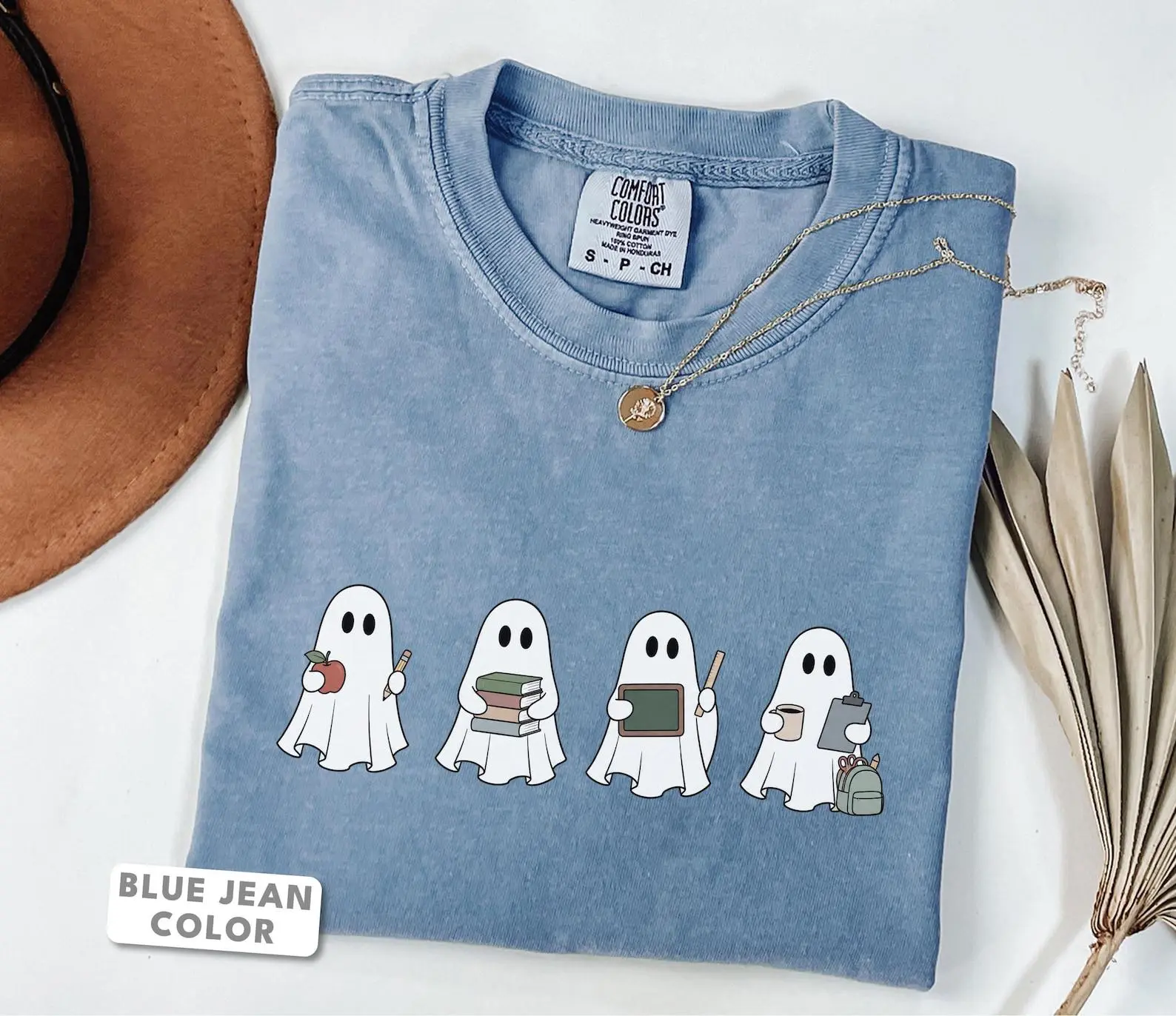 Comfort Colors Teacher Ghost Shirt, Funny Halloween Back to School Graphic Tee Gift for Teachers - photo 5
