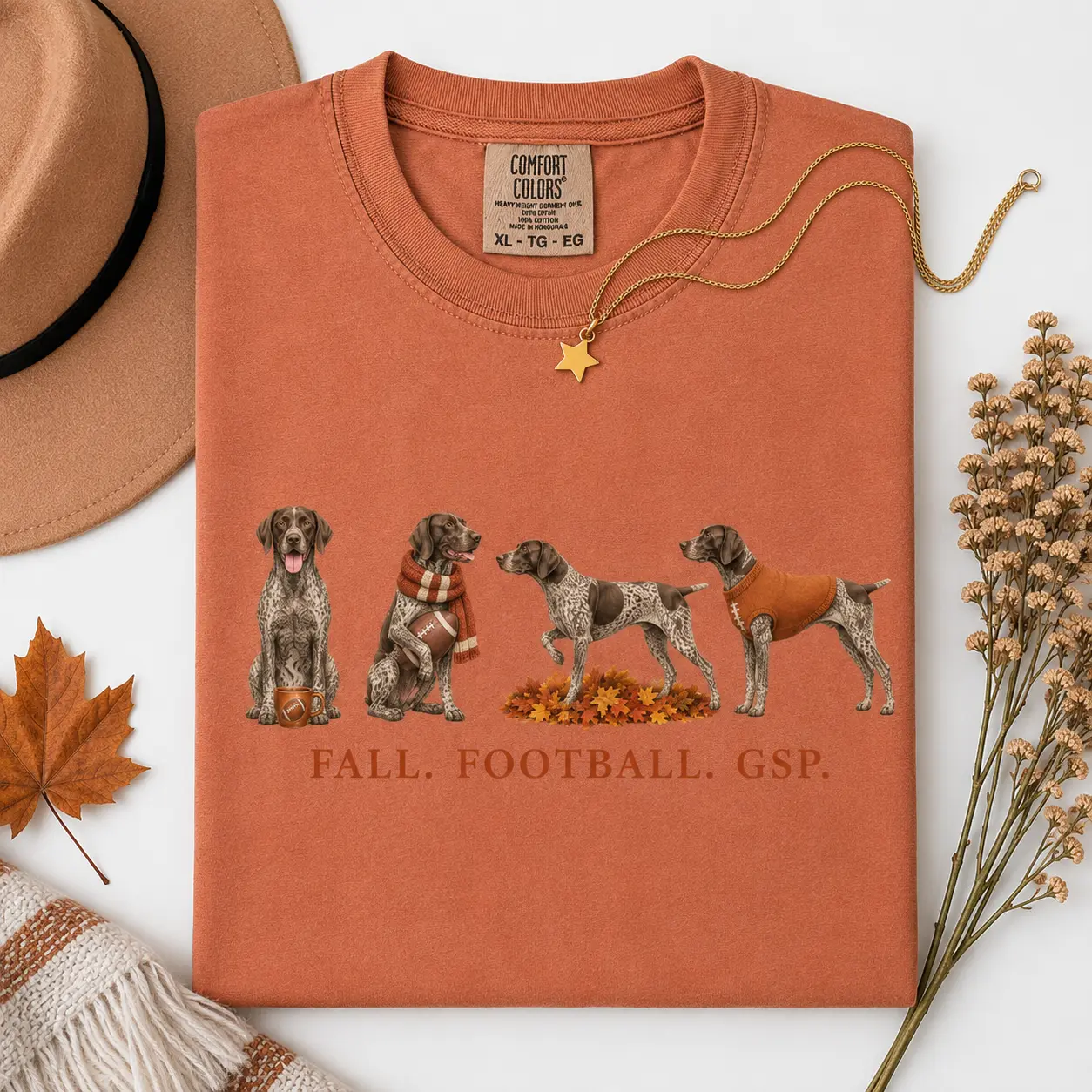 Comfort Colors Fall Football Dog Mom Shirt, Labrador Golden Dachshund Poodle Breed Tee, Funny Gift - photo 3