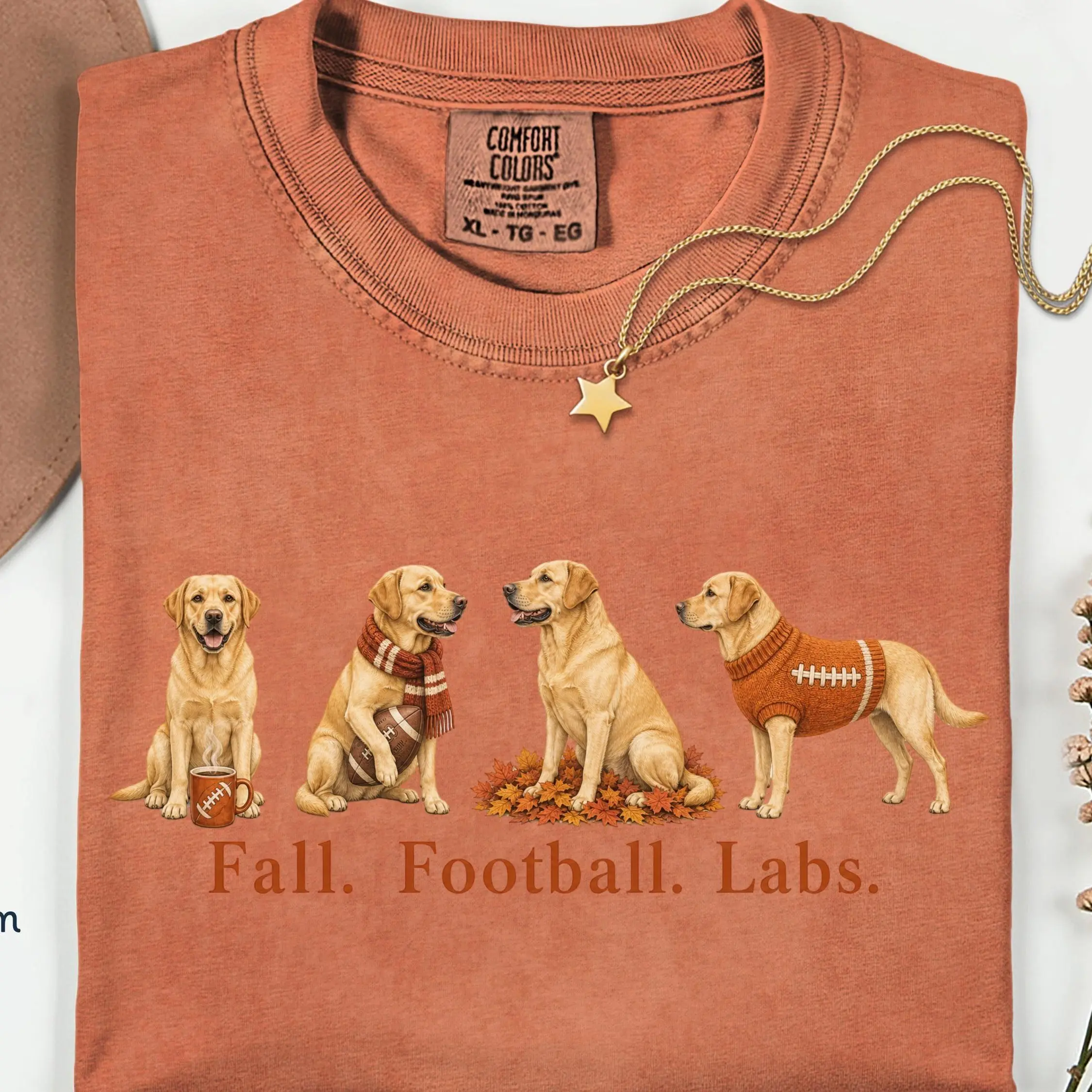Comfort Colors Fall Football Dog Mom Shirt, Labrador Golden Dachshund Poodle Breed Tee, Funny Gift - photo 4