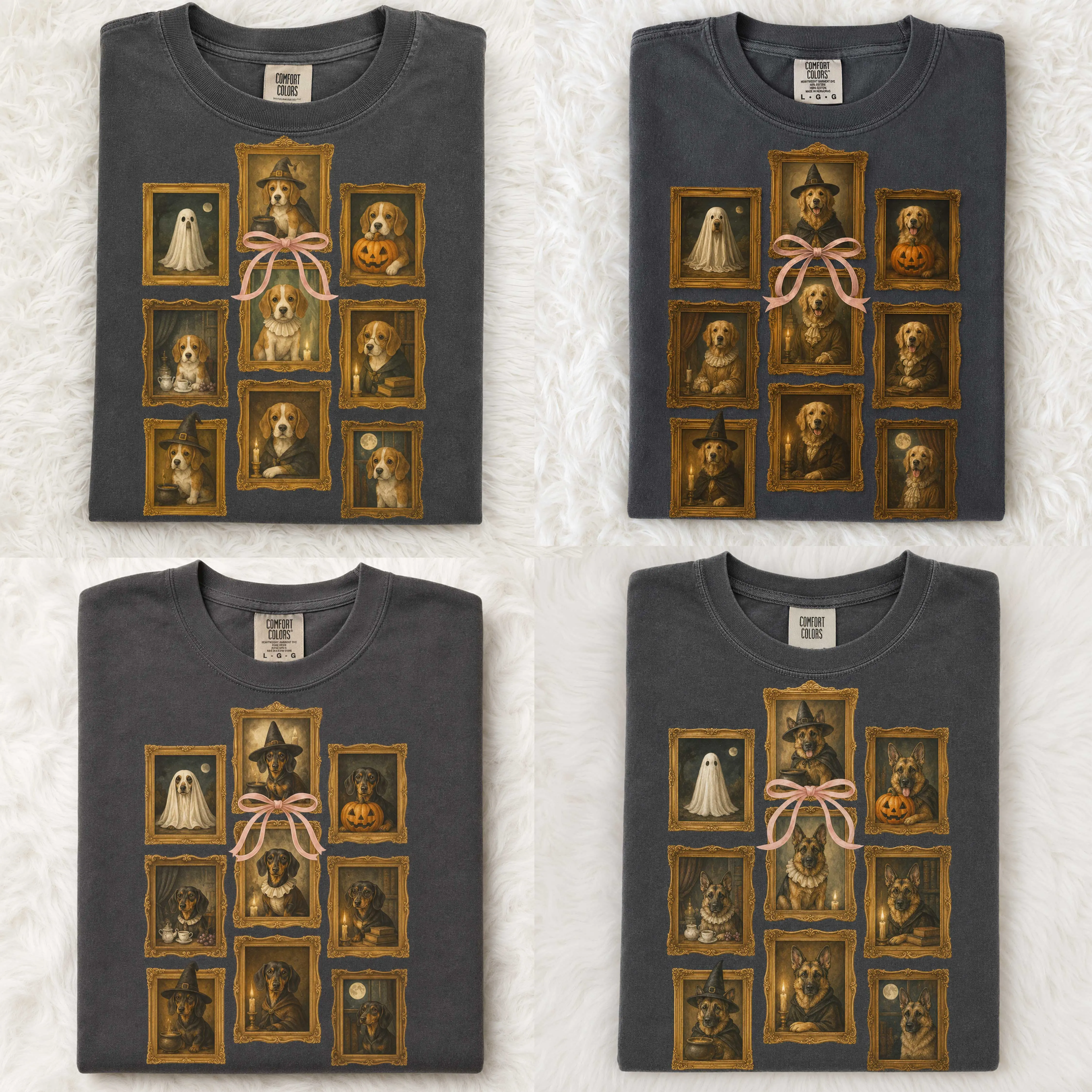 Comfort Colors Ghost Picture Frames Halloween Pepper Shirt, Funny Custom Dog Mom Vintage Tee
