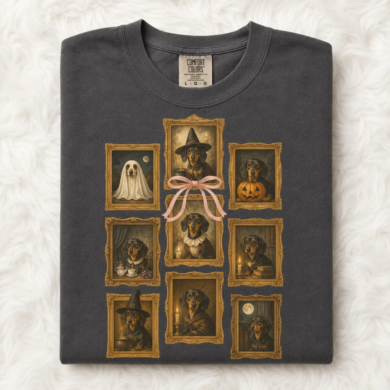 Comfort Colors Ghost Picture Frames Halloween Pepper Shirt, Funny Custom Dog Mom Vintage Tee - photo 4