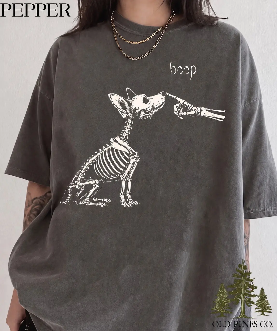 Comfort Colors Custom Dog Breed Skeleton Shirt, Boop Bones Halloween Tee, Funny Spooky Pet Lover Gift - photo 3