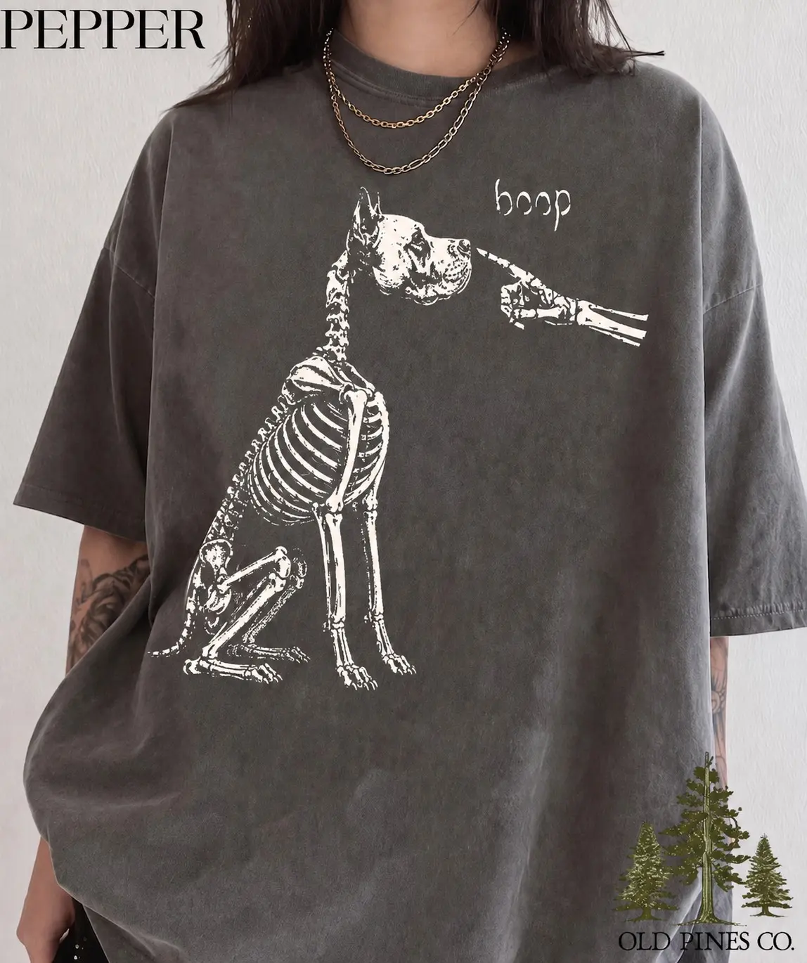 Comfort Colors Custom Dog Breed Skeleton Shirt, Boop Bones Halloween Tee, Funny Spooky Pet Lover Gift - photo 4